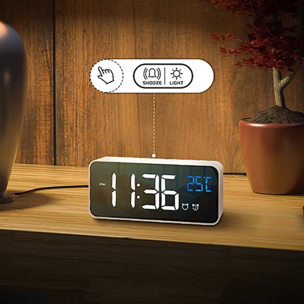 Led digital multifuncional snooze relógio despertador usb