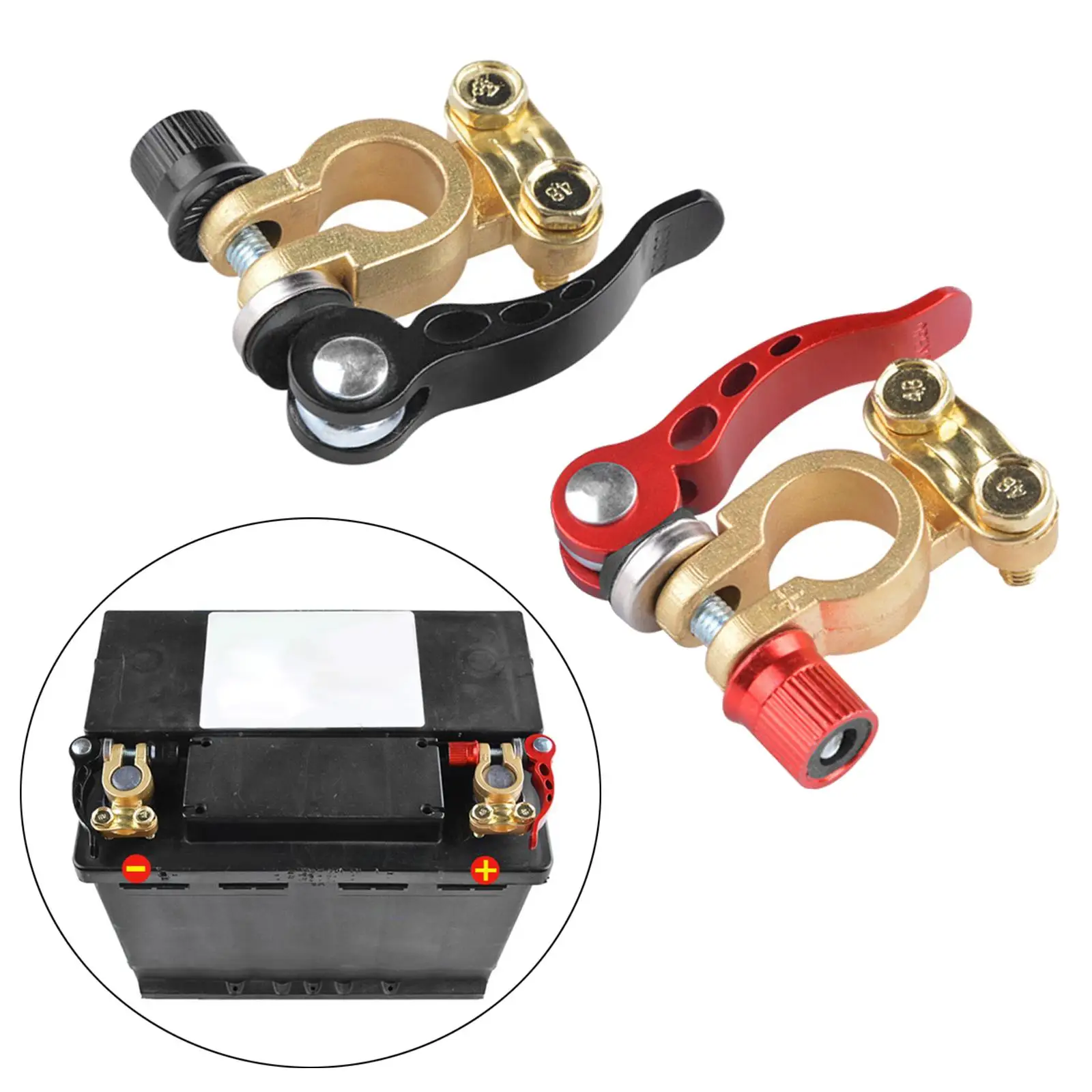 2 Pieces Car Battery Terminal Connector Clamp   Durable for Car