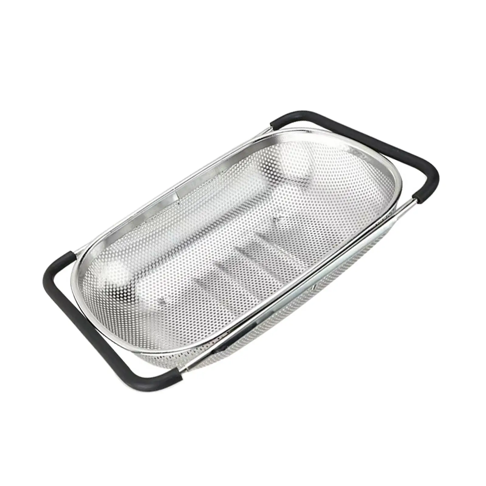 Colander Strainer Basket Expandable Accessories with 800 Mesh Fine Mesh Oval Safety Easy to Clean over The Sink Stainless Steel