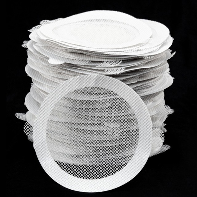 Disposable Drain Hair Catcher Stickers for Shower, White Mesh