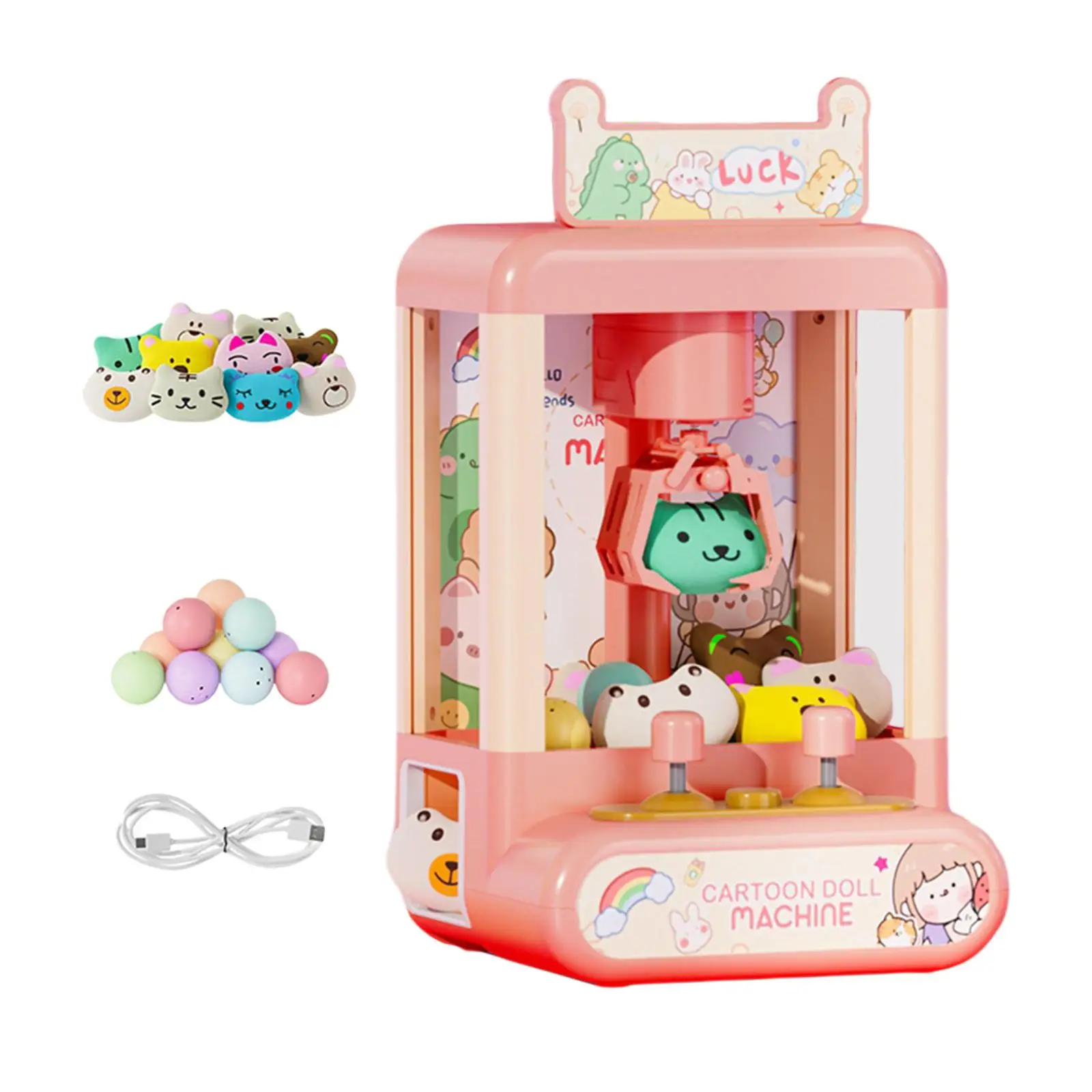 Claw Machine Arcade Games Grabber Prize Dispenser Toys Mini Candy Vending Machine for Kids Children Girls Boys Christmas Gift