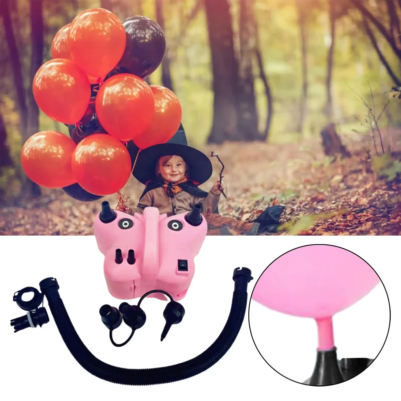 Portable Electric Balloon Inflator Pump Manual and Automatic Pumping Mode for Ballon Arch Garland Rubber Boat Floating Tube