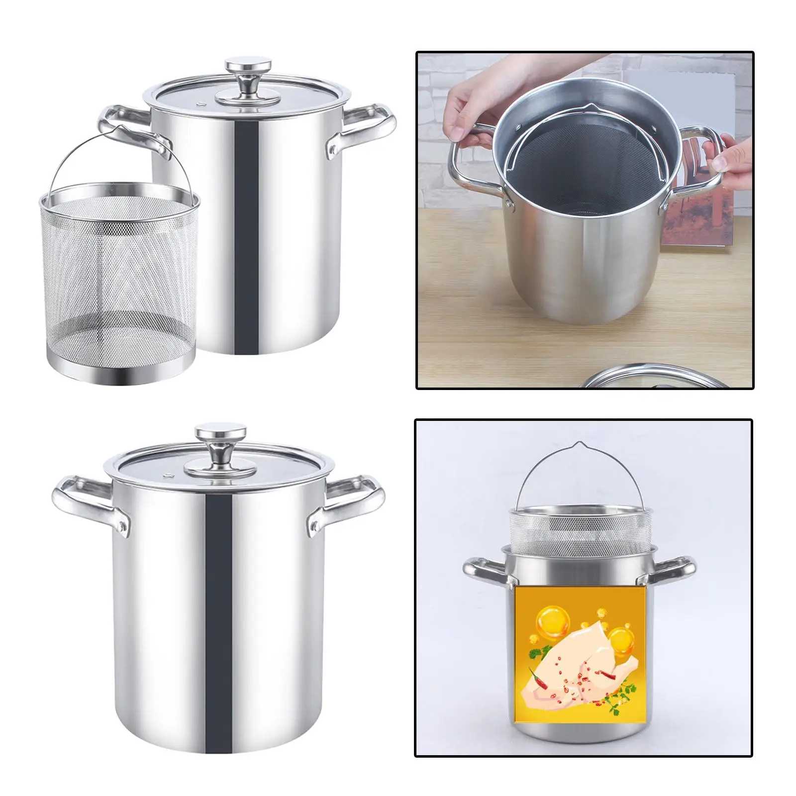 Stockpot Heavy Duty for Steaming, Frying and Boiling Large Capacity with Lid
