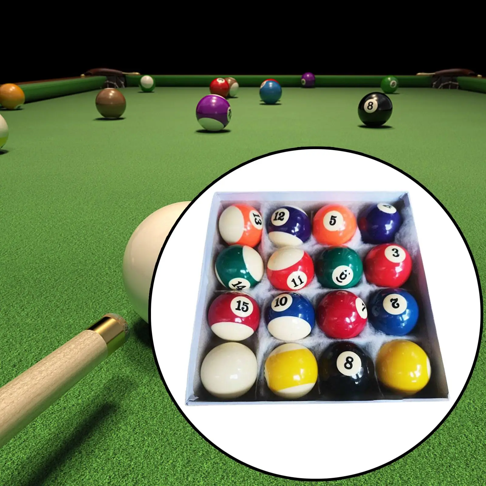 16x Billiard Balls Pool Balls Set Lightweight Adults Complete 16 Balls American