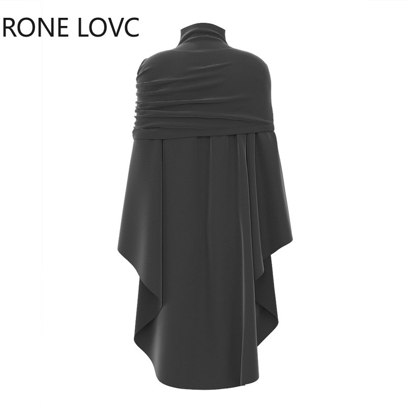 sólido feminino básico moletom cape blusa assimétrica