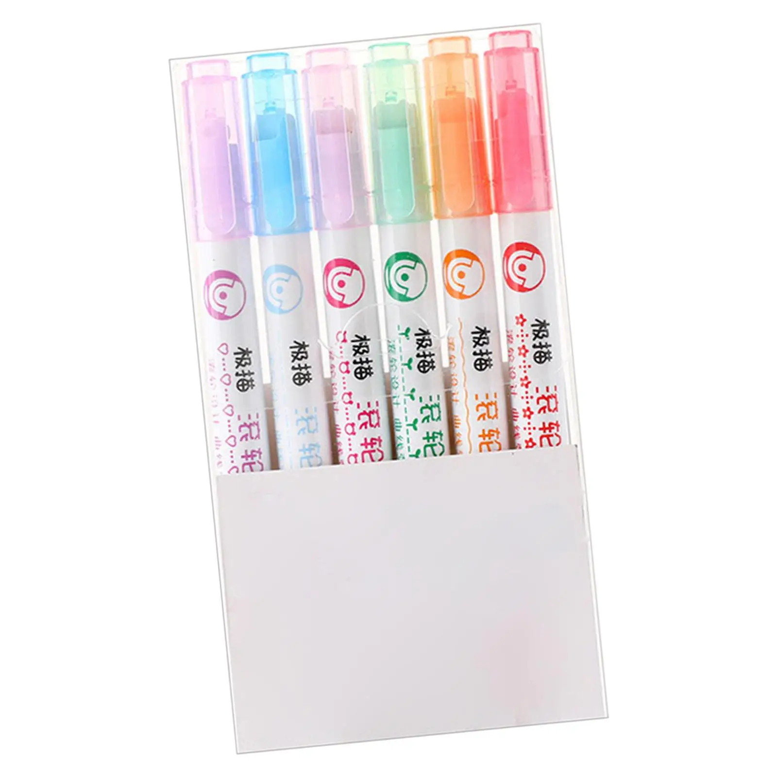 6 Pieces flower dots Line Shaped Highlighter Pen Different Colors Marker pen Office Journaling Scrapbook Drawing Marker