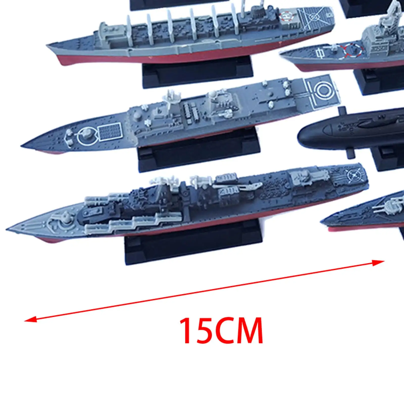 8Pcs Plastic Model Warships Ship Kits Modern Educational Toys Aircraft Model Navy Ship for Boys Girls Kids Adults Gifts