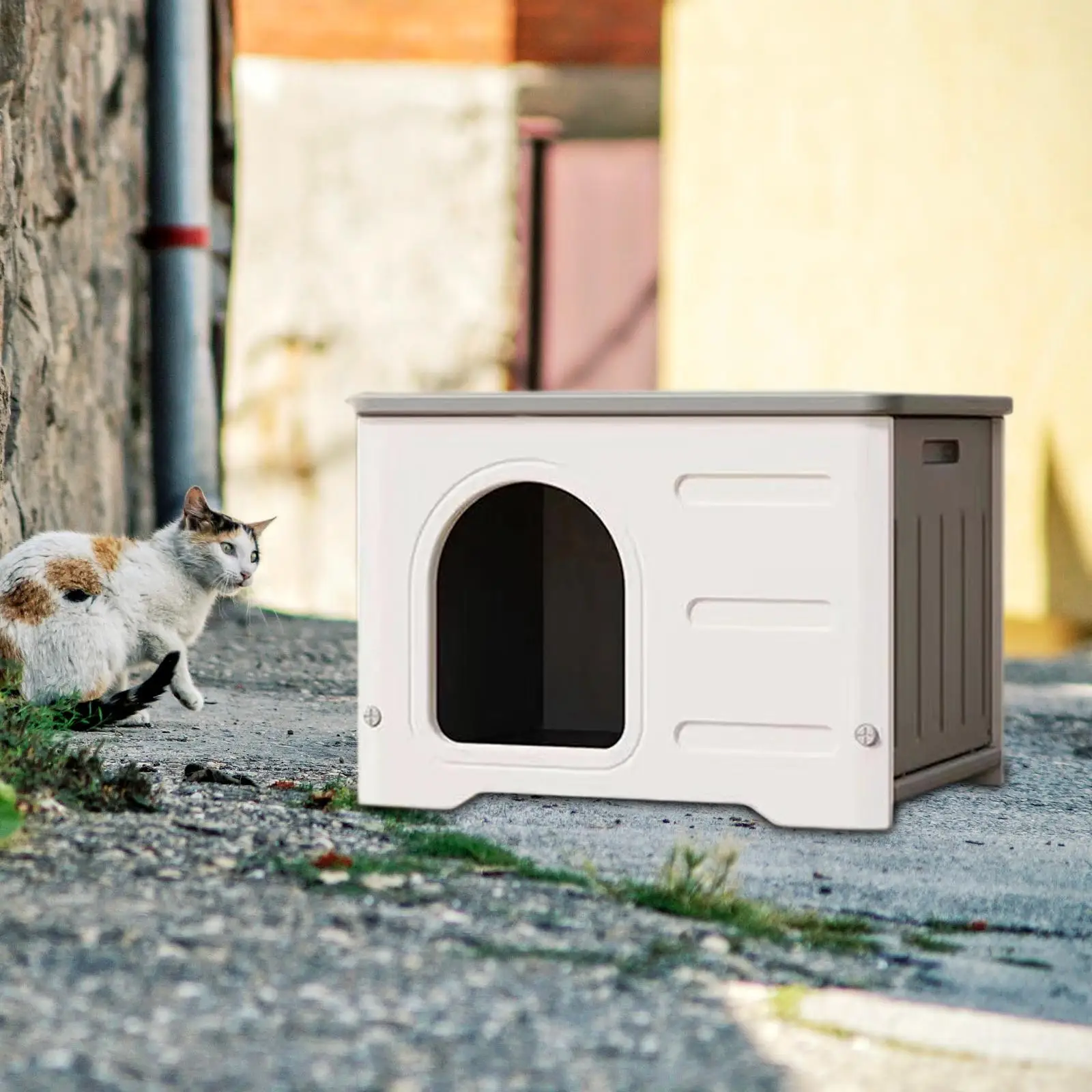Stray Cats Shelter Weatherproof Bed House for Outdoor Cats Rabbit