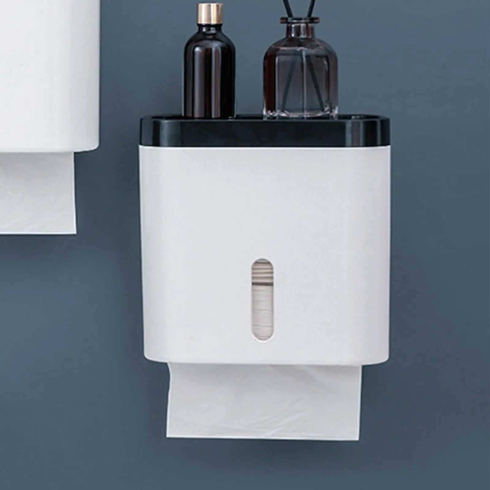 Wall Mount Paper Holder No Punching Toilet Paper Holder for Washroom Bathroom