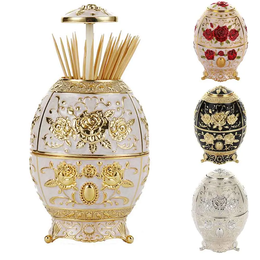 Details about   Fashion European Style Table Decoration Automatic Toothpick Box Zinc Alloy Home 