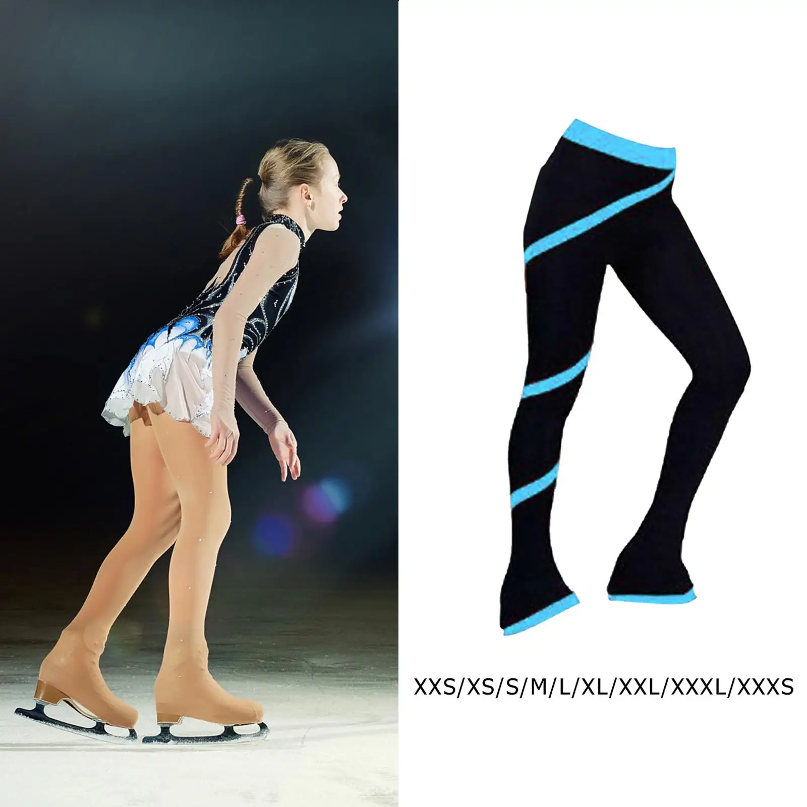 Ice Skating Long Pants Figure Skating Trousers with Fleece