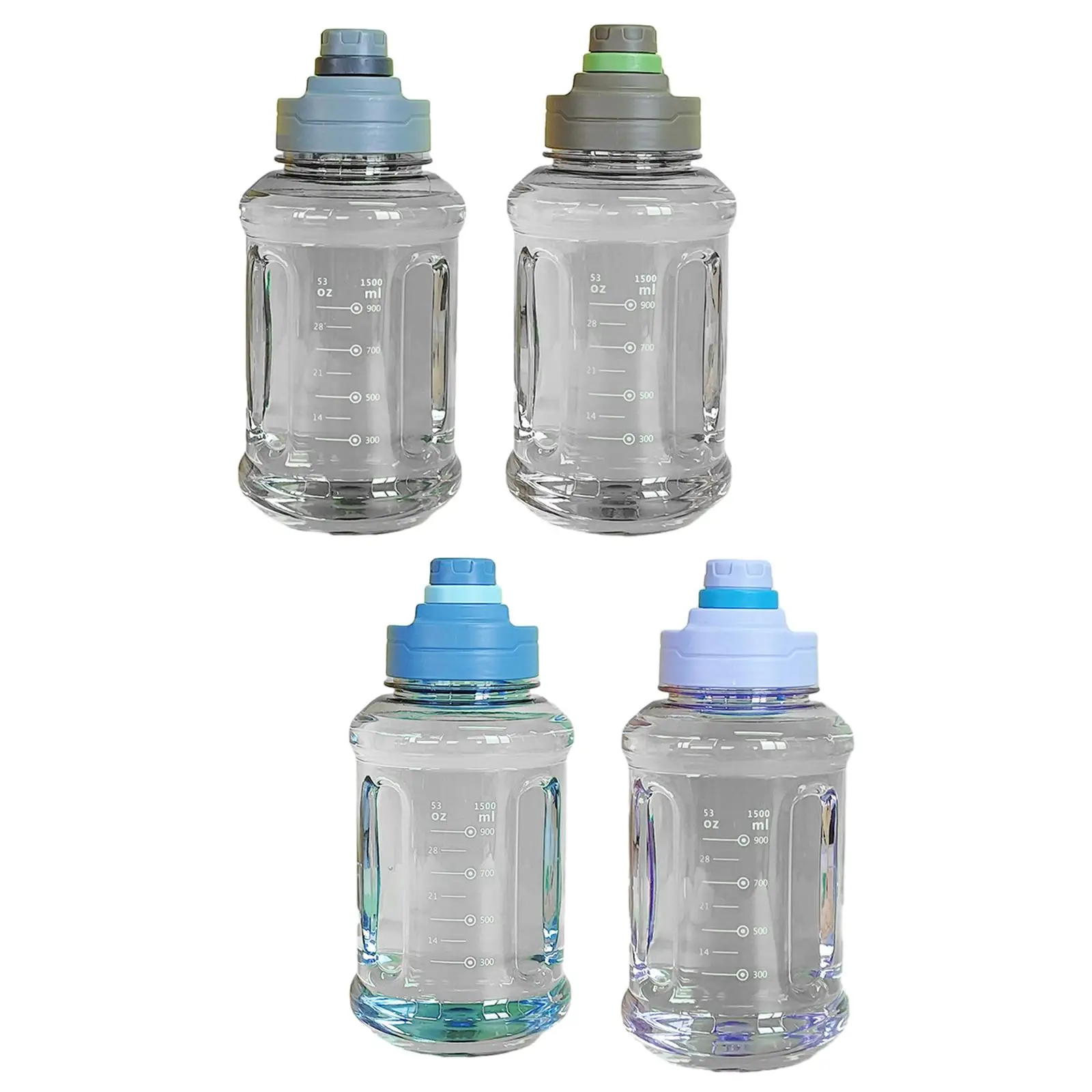Gym Bottle Water Bottle with Handle 1500ml 11x24cm Portable with Scale Outdoor Travel Fitness Bottle Big Water Bottle