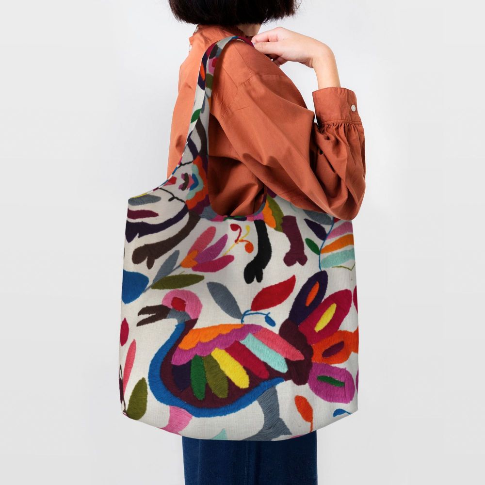 Compras, Têxtil Floral Tradicional, Bolsa De Ombro