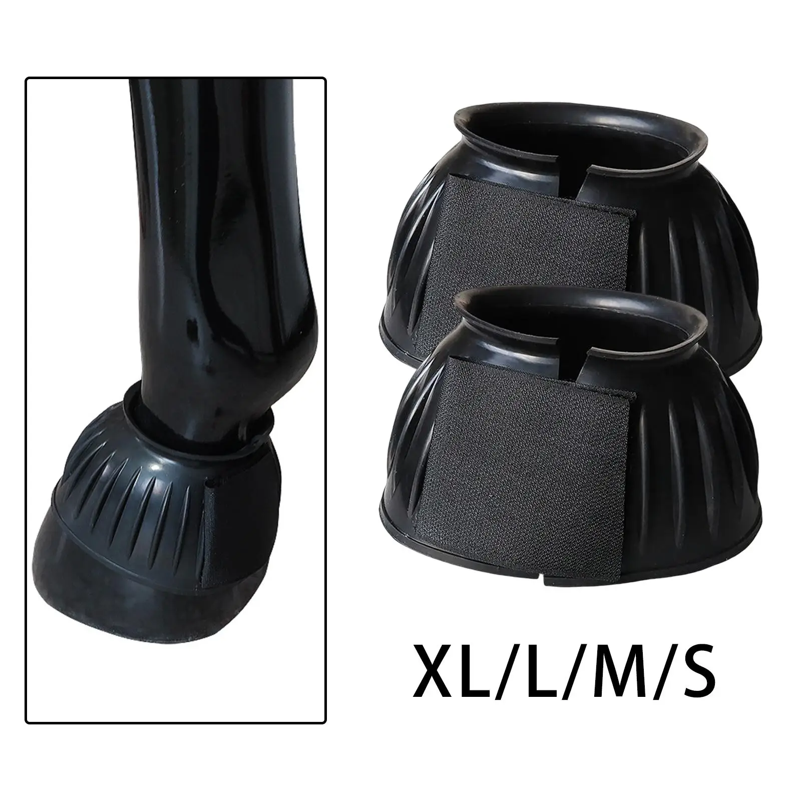 2x Horse Bell Boots Overreach Boot Protective Cover Hoof Protector Durable for