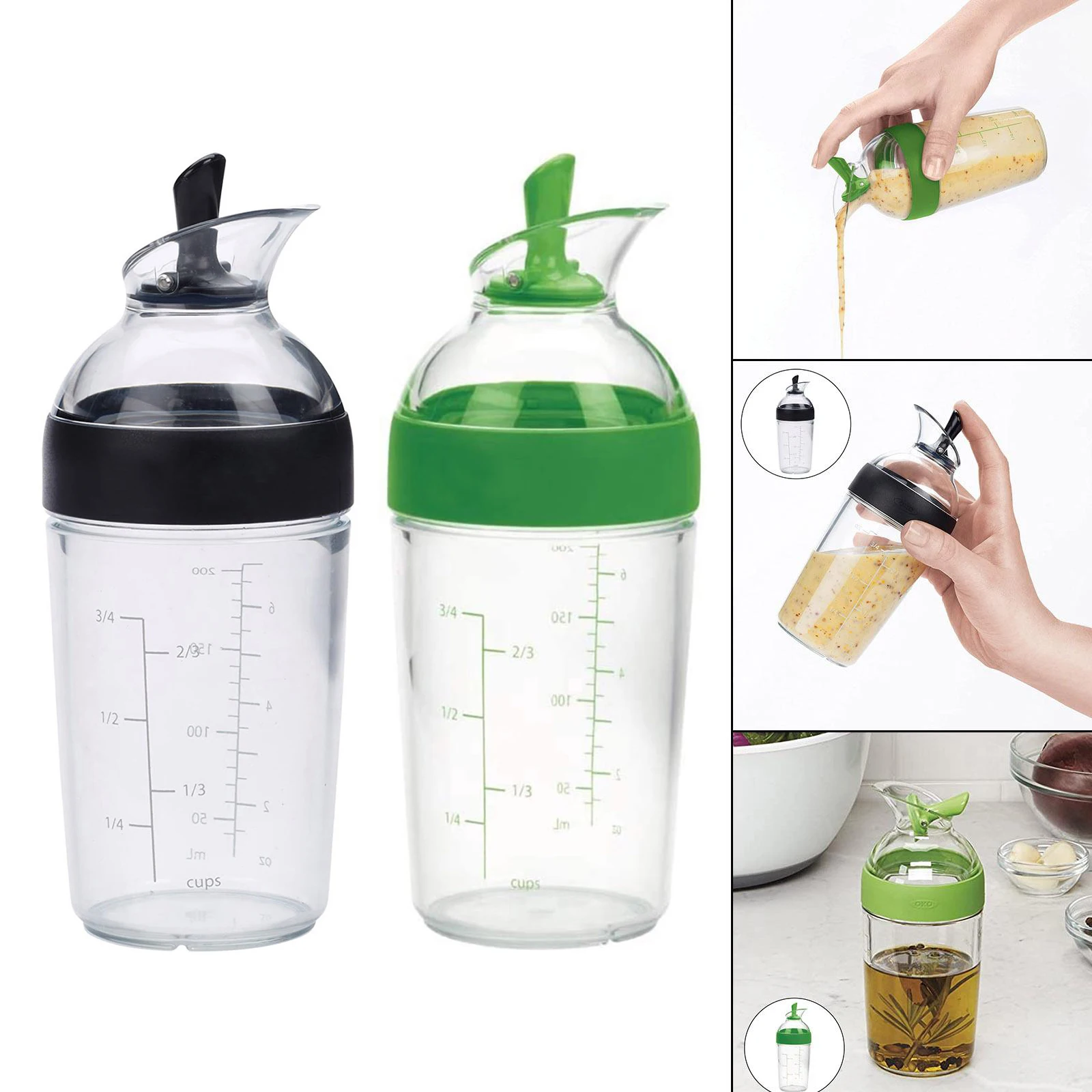  Salad Dressingr Container Bottle Universal Manual Sauces Mixer Juice Mixing Bottle   Resistant 8.4 with Measurement