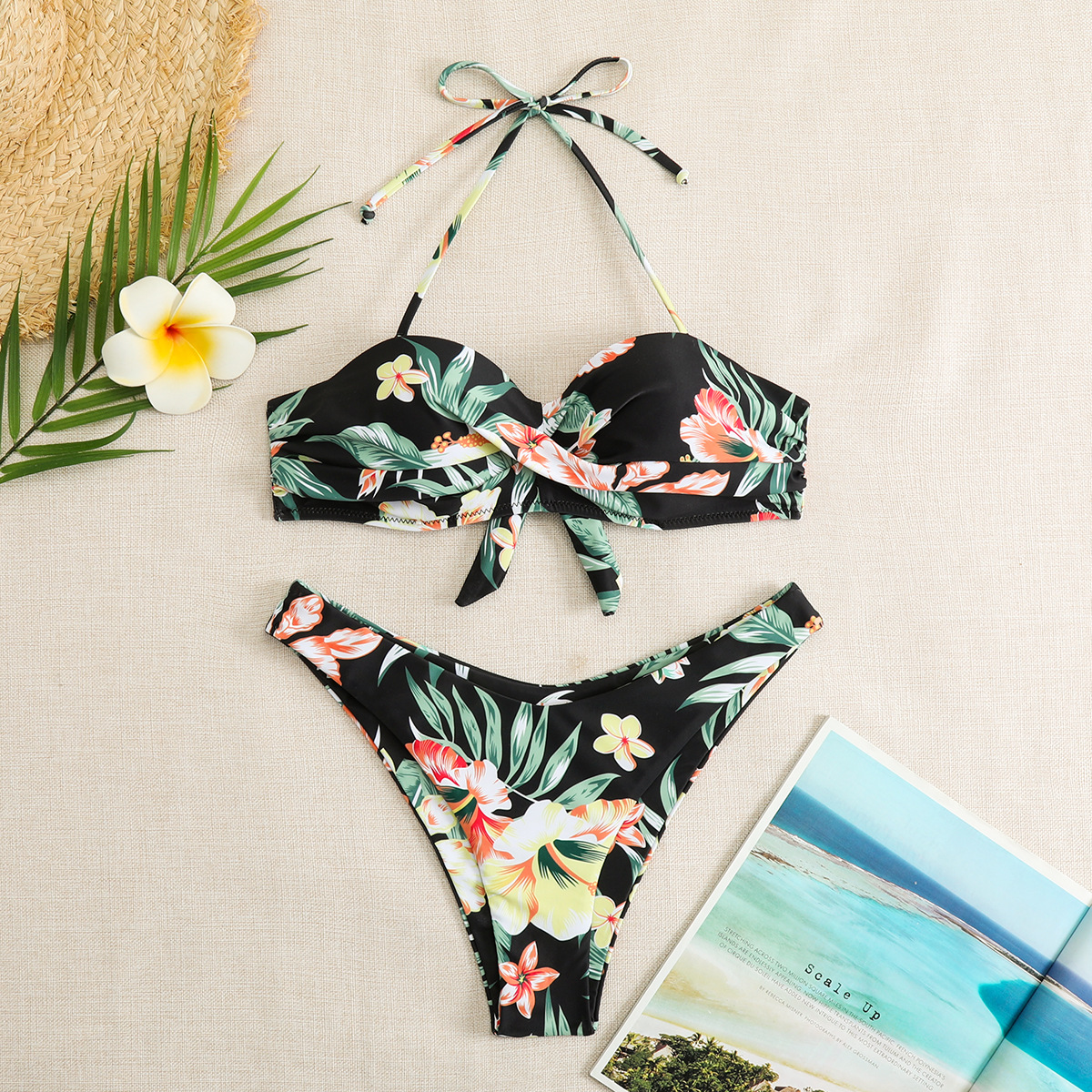 Push Up Bikini Set - Womens Halter Underwire Swimsuit 2024
