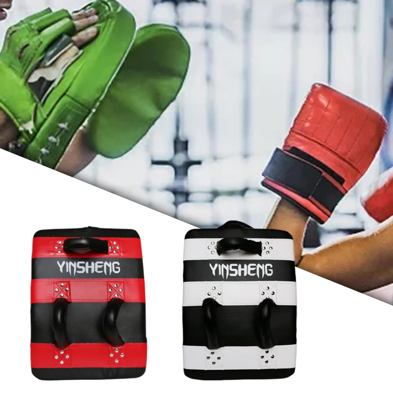 Pad with Solid Handle Grip Hitting Boxing Focus Punching Mitts Karate