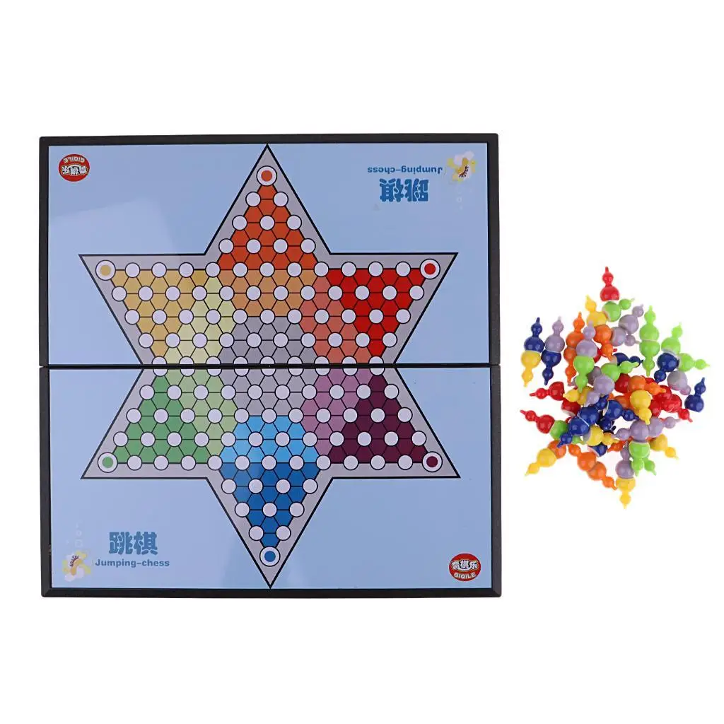 Magnetic Folding Chinese Checkers  Board Game  to Six Players