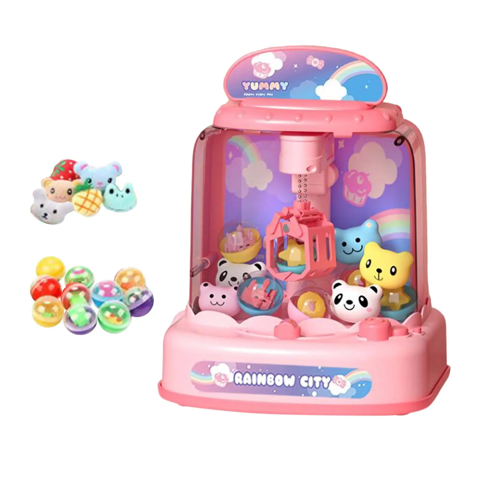 Claw Game Machine with Lights Electronic Small Toys Mini Vending Machines for Kids 6 7 8 9 Year Old Girls Boys Holiday Gifts