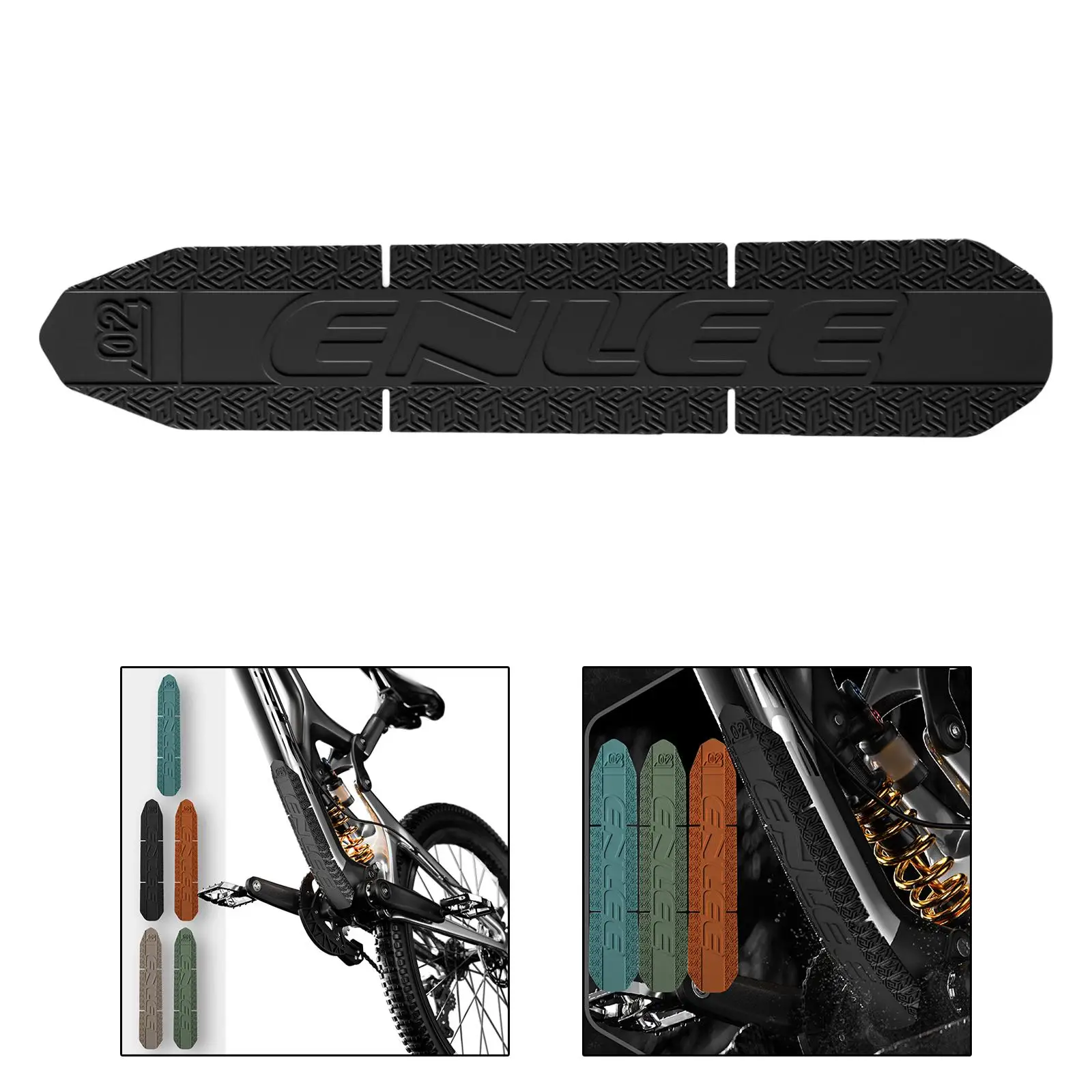 Road Mountain Bike Down Tube Frame Protector Sticker, Durable, Anti Scratch, Anti Collision, Waterproof, Universal Black