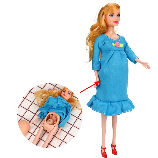Conjunto de muñecas de embarazo para niños, traje de muñeca embarazada,  tiene un bebé en su barriga, muñeca Barbie, juguete educativo qiuyongming  unisex