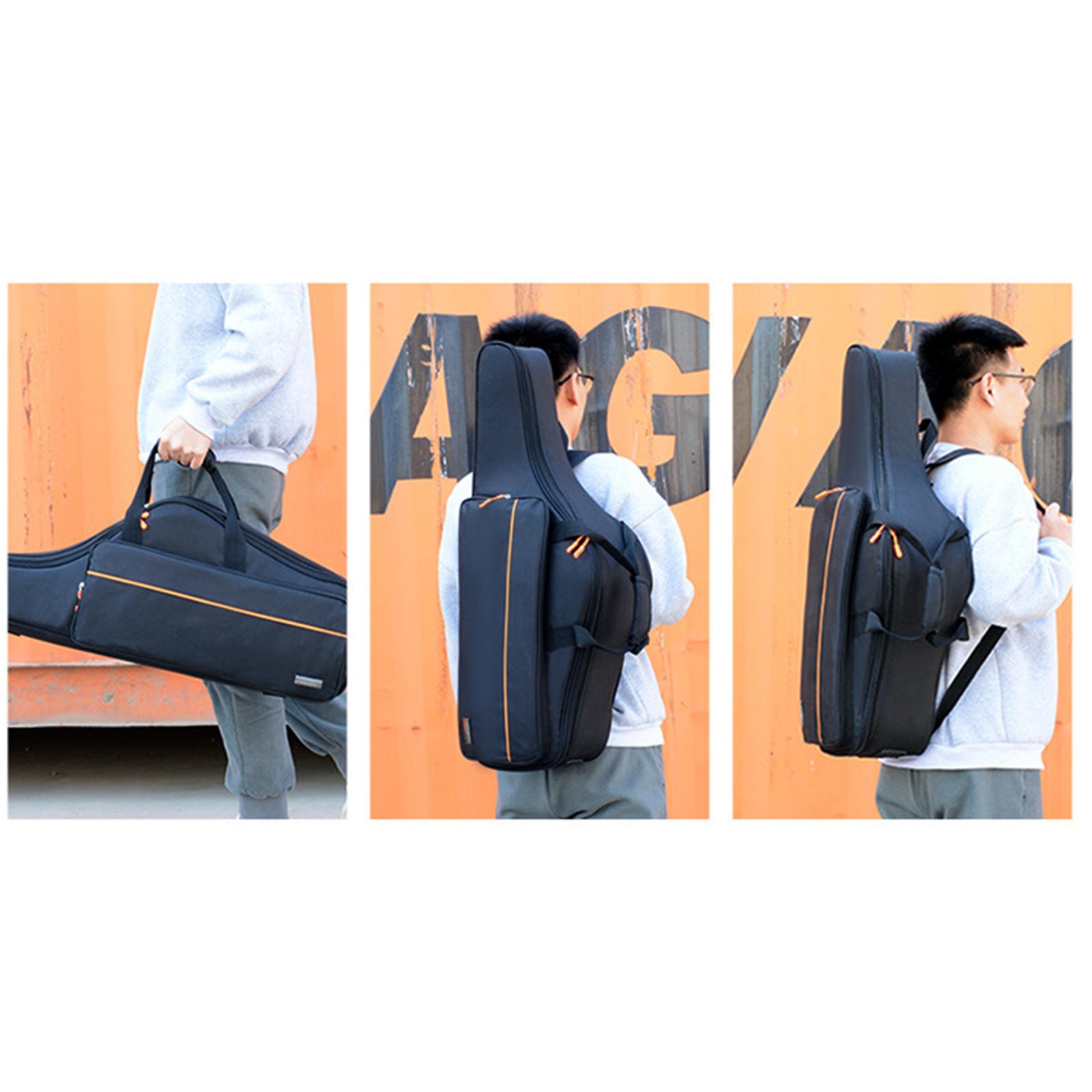 Saxophone Storage Bag Carrying Case Waterproof Accessories Portable Thicken with Exterior Pocket for B Flat Tenor Sax Outdoor