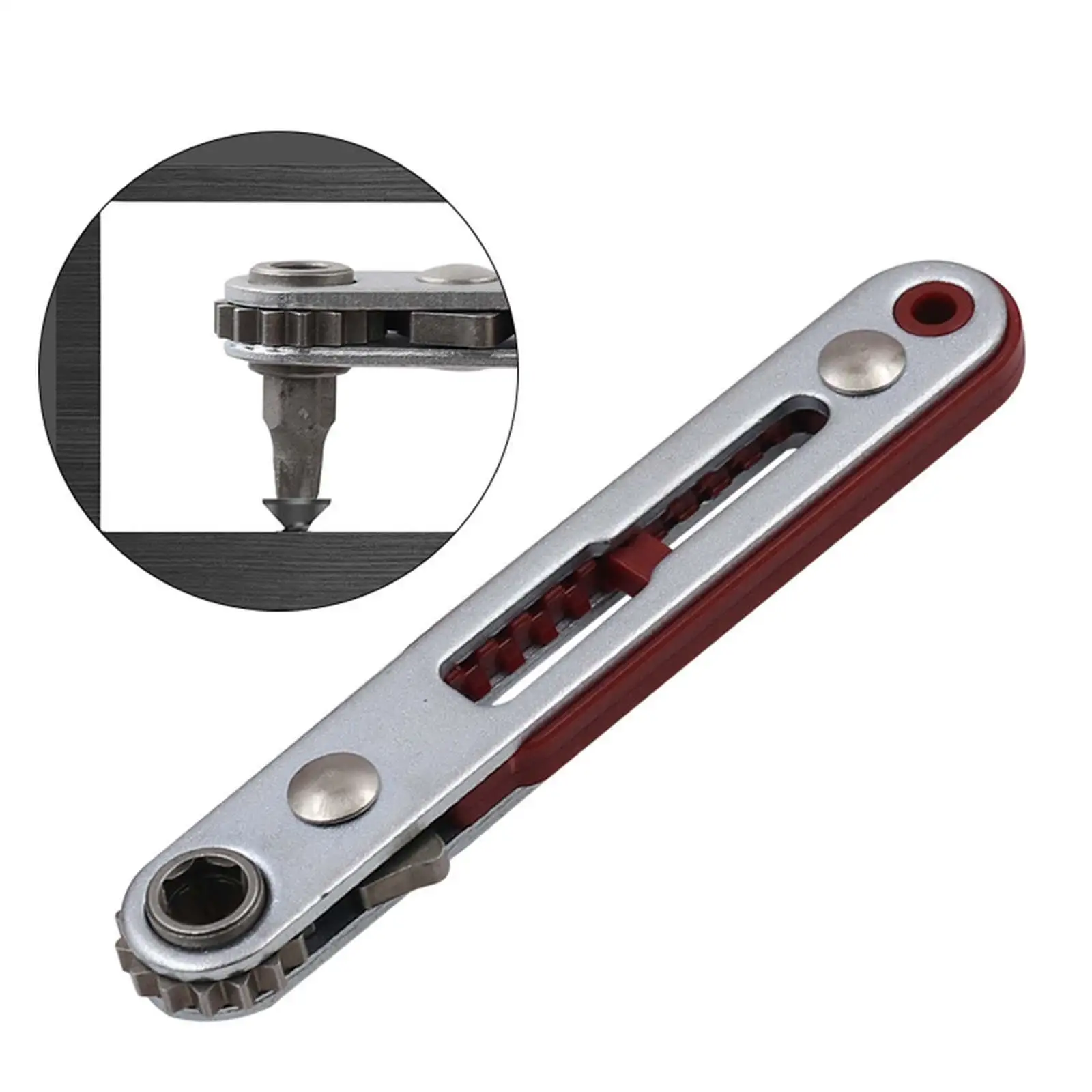 High torque Socket Hex Screwdriver with Two Heads 1/4 Low Profile Head Ratchet Wrench Mini Ratchet Wrench