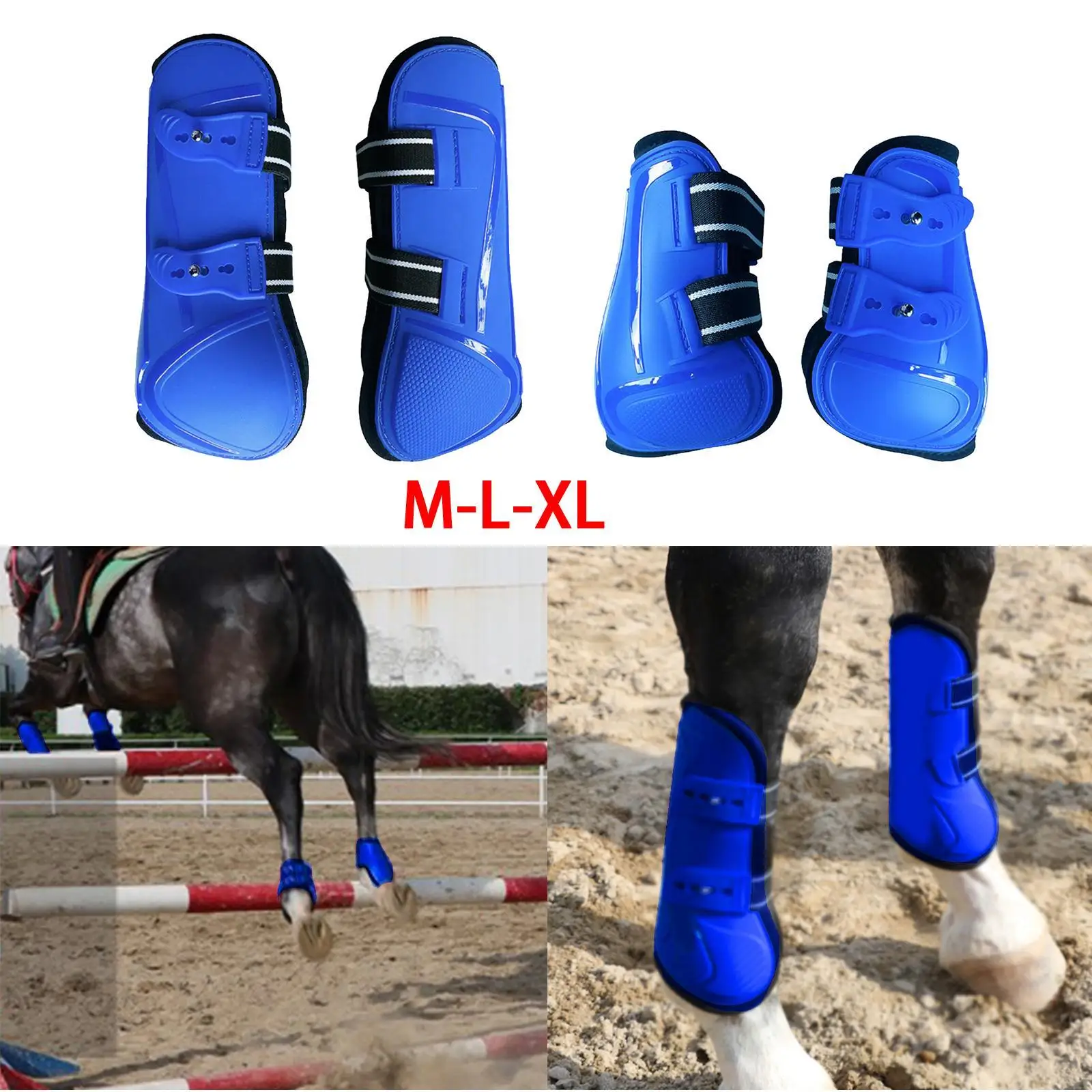 Adjustable Front Hind Horse Leg Boots PU Tendon Protection Brace