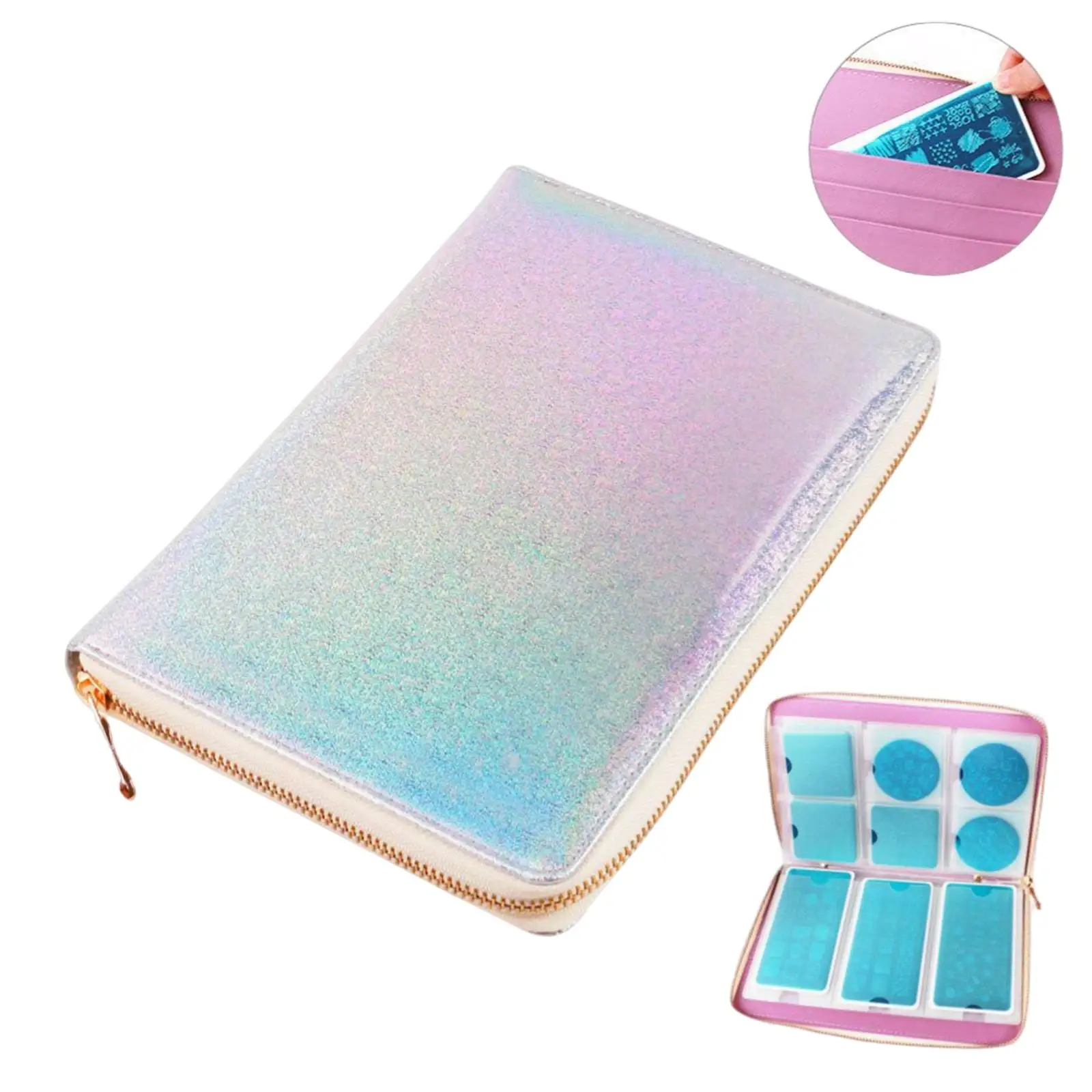 Nail Template Case Rectangular DIY Tool Storage Printing Molds Collection for Nail Art Plates Accessories