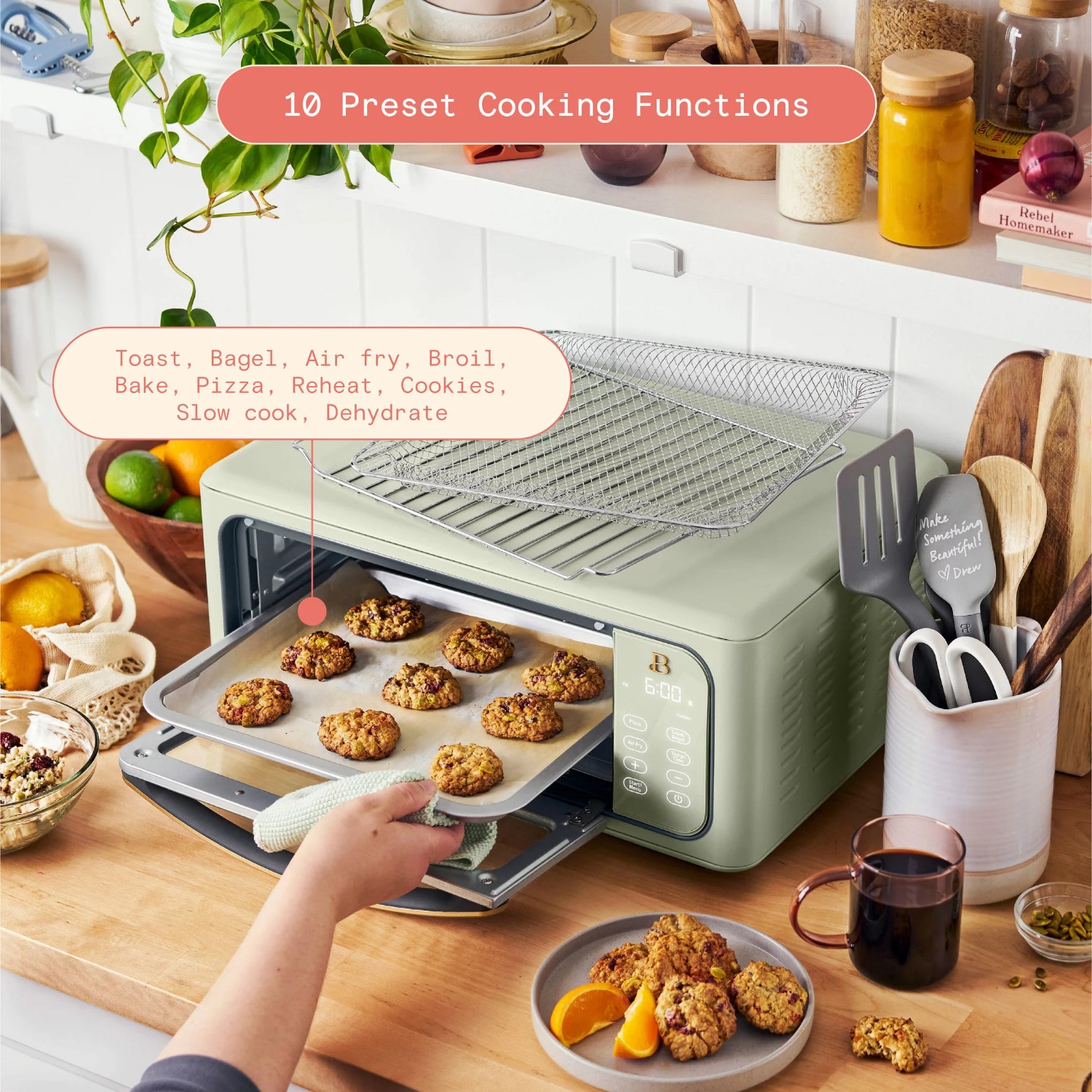 Title 2, Infrared Air Fry Toaster Oven, 9-Slice, 1800 W,...