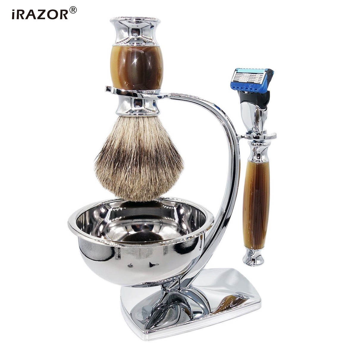 Best of IRAZOR Classic Men F5 5 Edges Fusion Razor Kit Replacement Blade Manual Shaver Shaving Bowl And Brush Gift Set Reviews & Tips