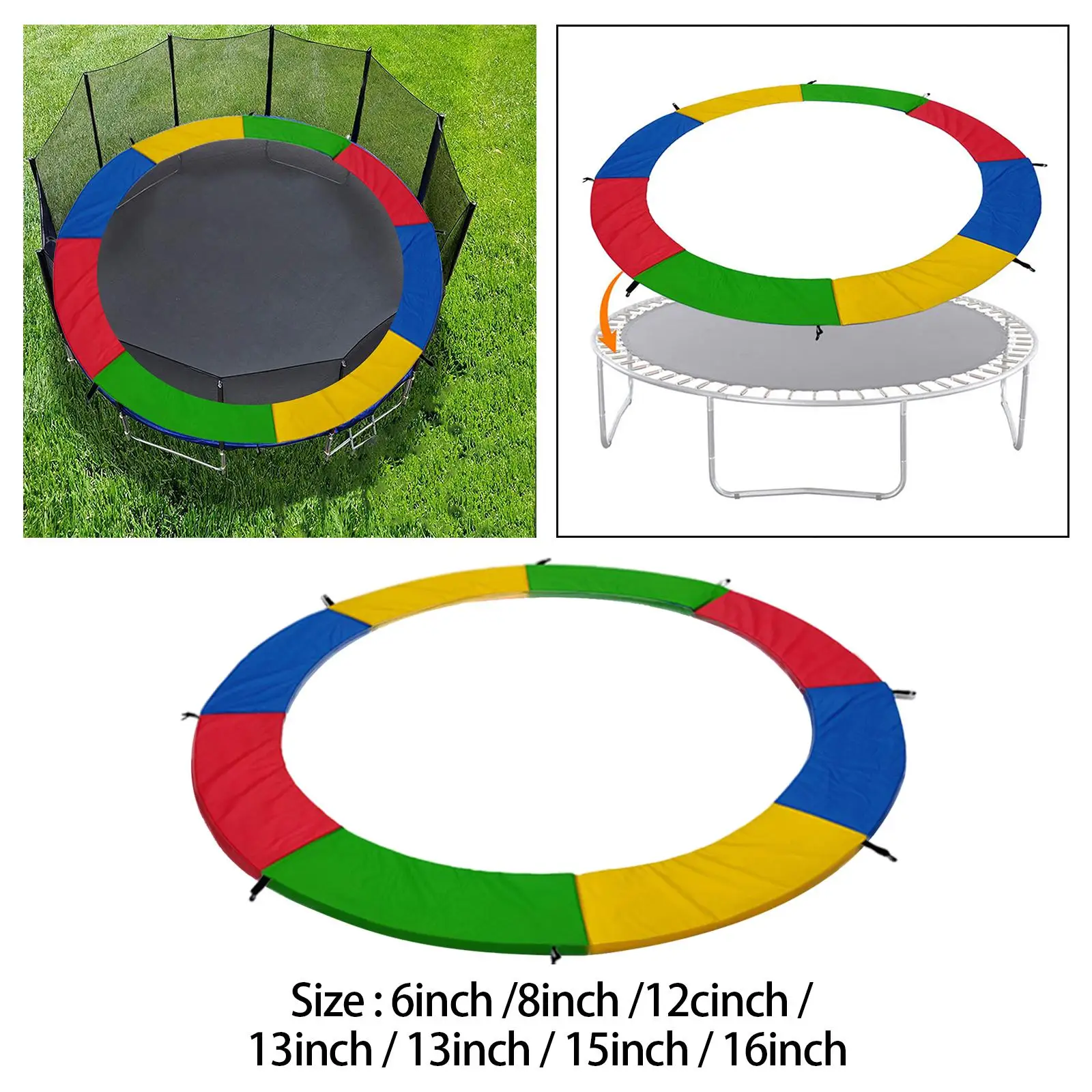 Trampoline Spring Cover Pads Shock Absorbent Durable Trampoline Edge Cover Easy to Install Waterproof Tear Resistant Side Guard