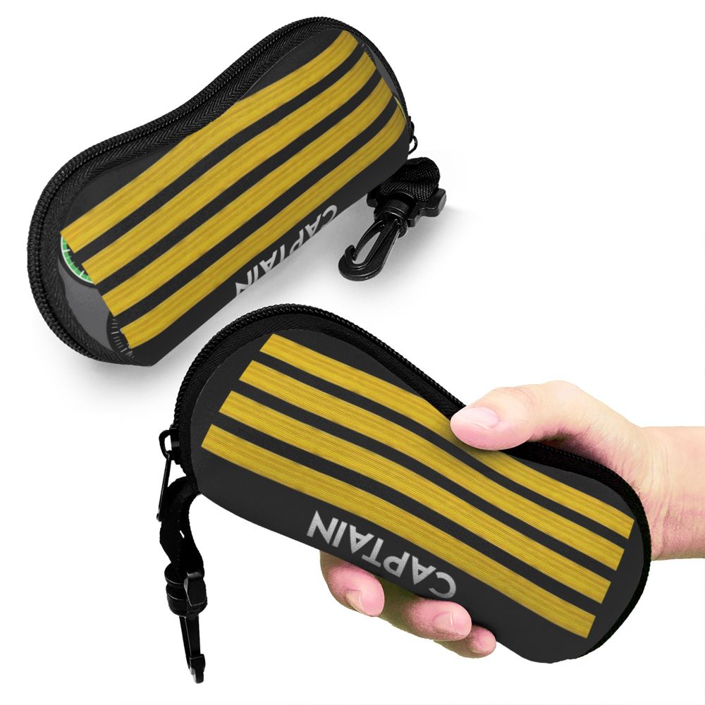 Custom Born To Fly Captain Stripes Sunglasses Soft Case Neoprene Zipper Pilot Air Fighter Shell Eyeglass Case Protective Box