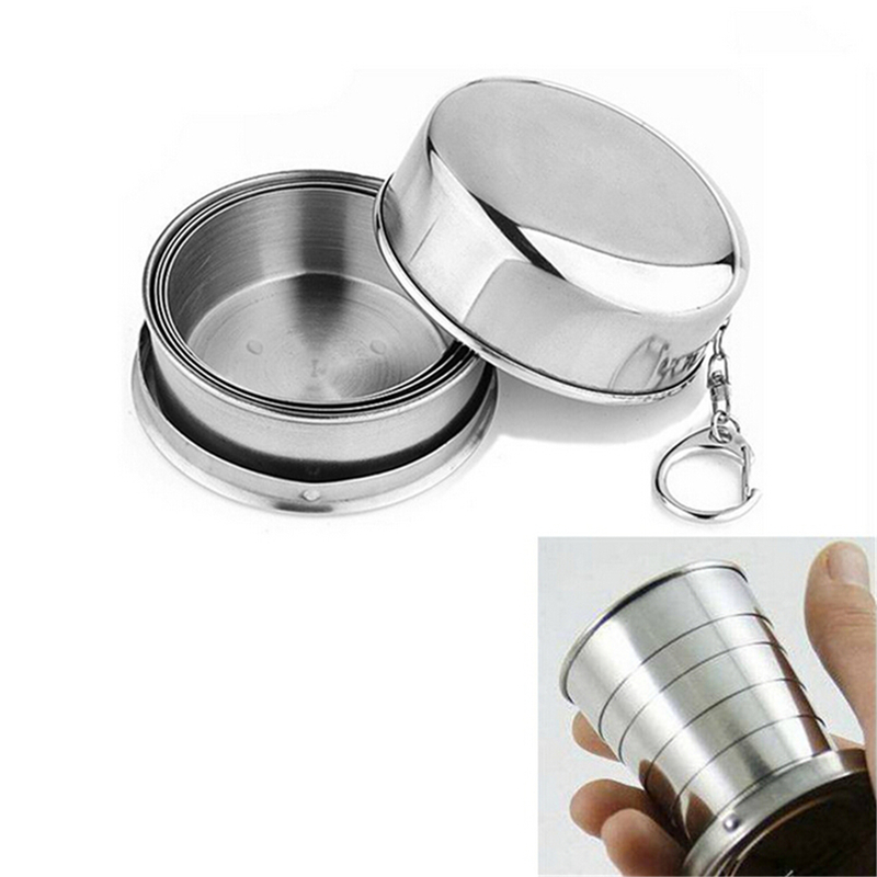 Description Picture 2 of item1Pcs Stainless Steel Folding Cup Travel Tool Kit Survival EDC Gear Outdoor Sports Mug Portable for Camping Hiking Lighter