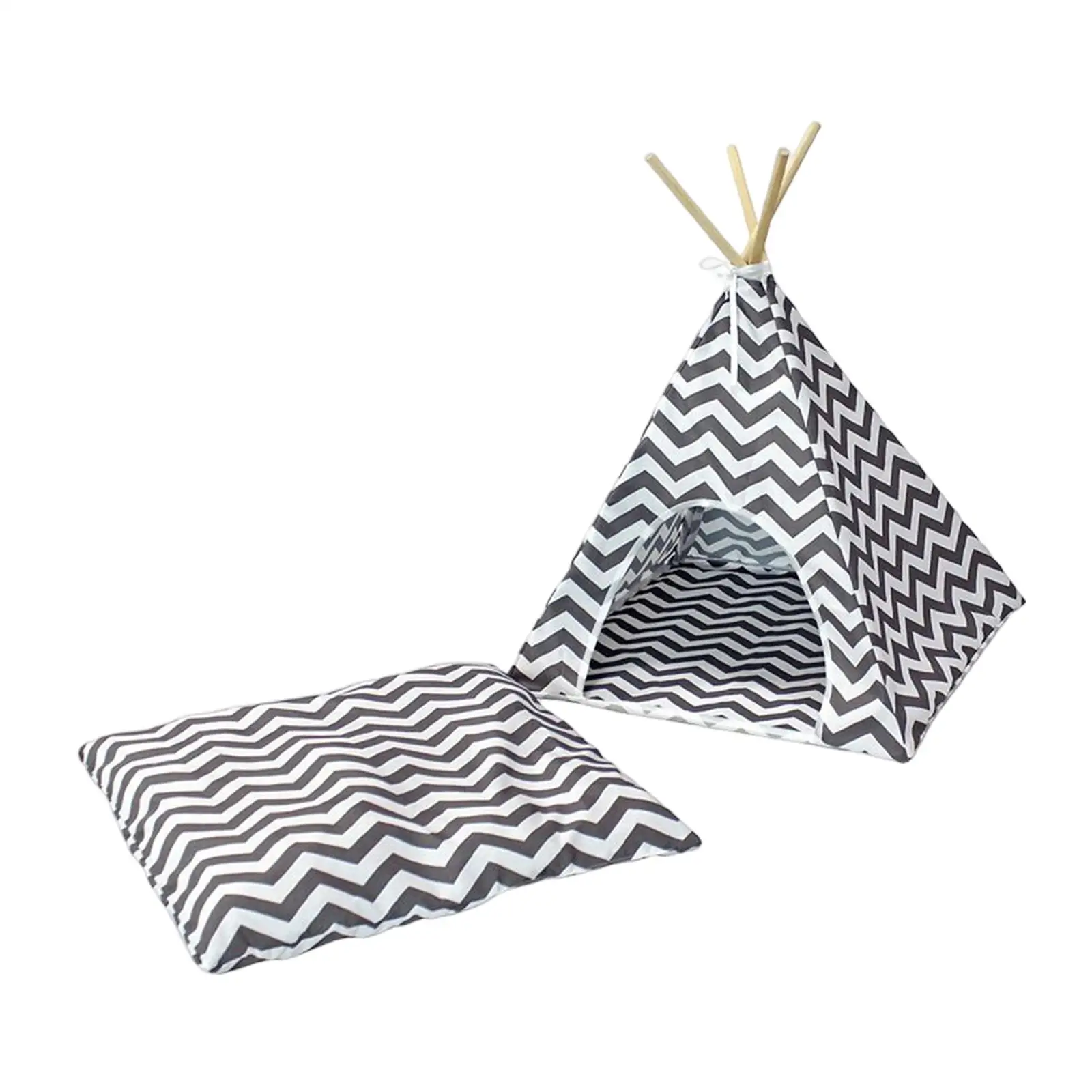 Pet Teepee Dog House Cat Tent Bed Nest Shelter Warm Winter Tent Mat Cushion Sleeping Bed for Indoor Puppy Accessories