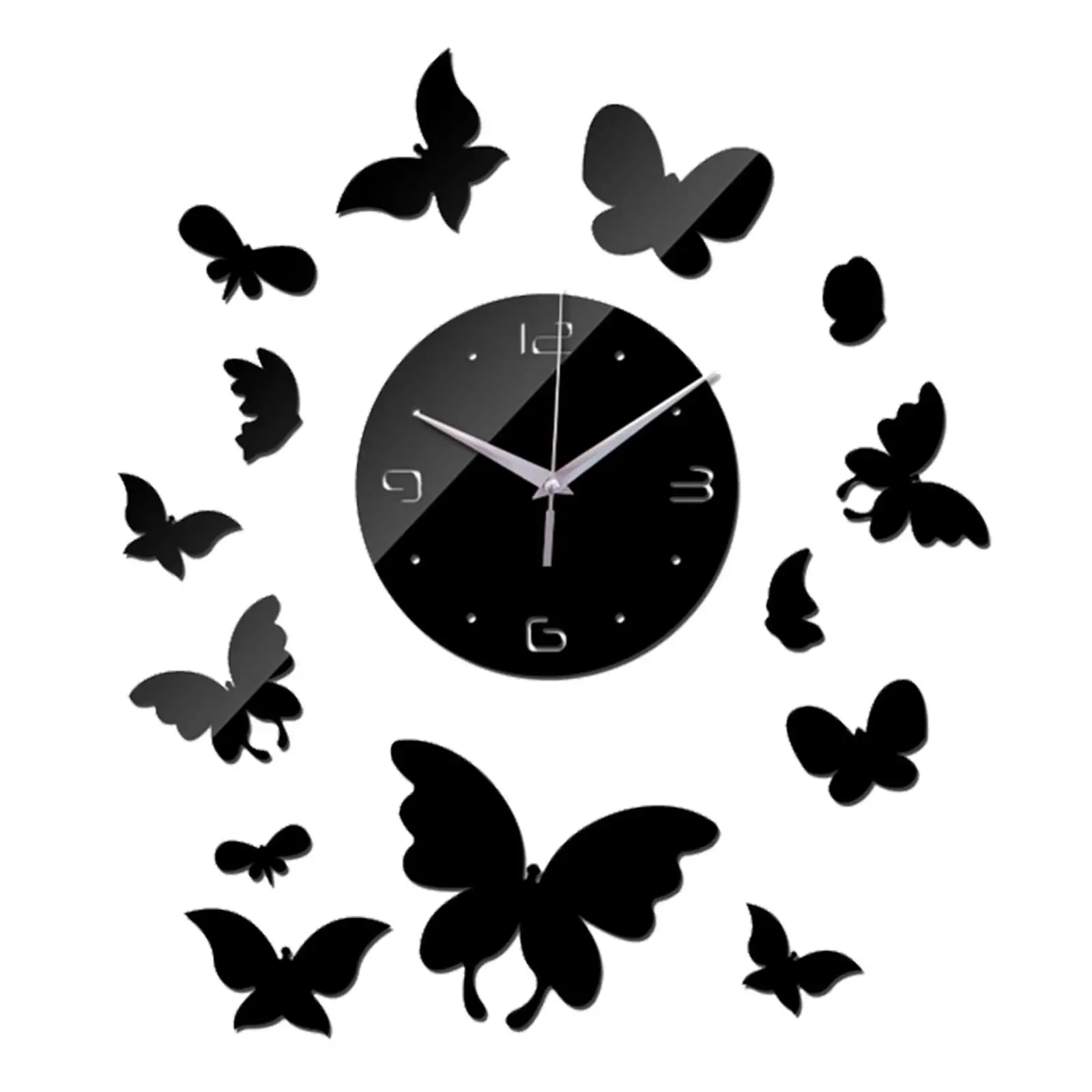 Modern Wall Clock Mute Removable Art Decal Decorative Geometric Sticker DIY