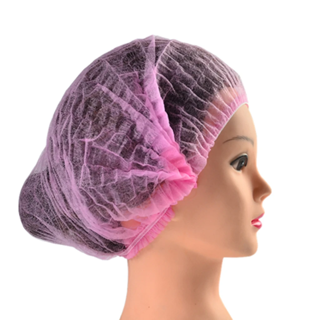 100pcs Disposable Hair Net Bouffant  Head Cover Hairnets For Women Men