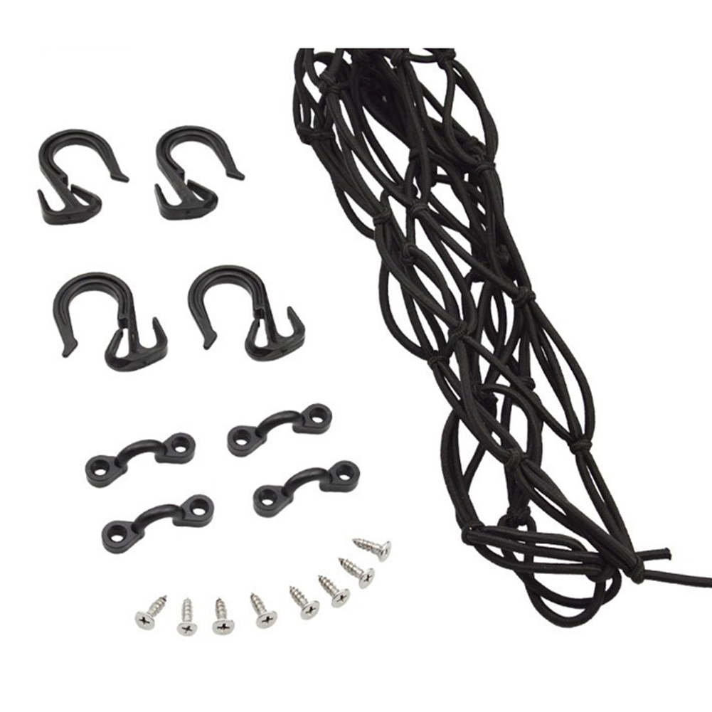 38x38cm Kajak-Decknetz mit Schnallenhaken, Hochbelastbares Nylon-Gepäcknetz, Bungee-Netz, Marine-Zubehör – Detail 5