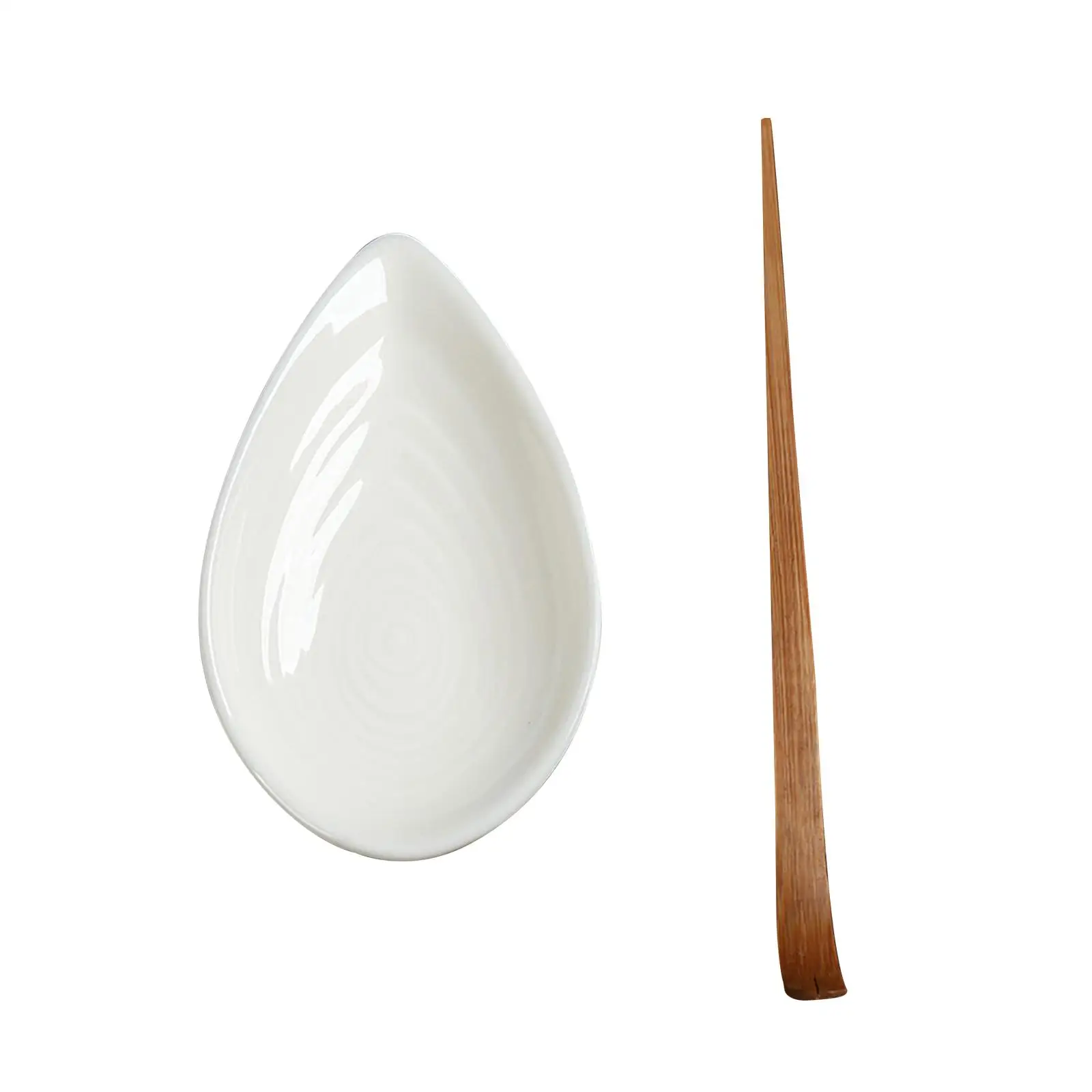 Ceramic Teaspoons Traditional Tea Art Shovel Filter for Indoor Kitchen Tea Room
