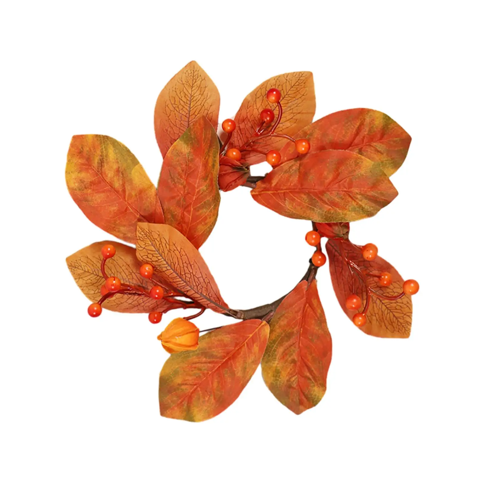 Artificial Maple Leaf Candle Rings Floral Arrangement Candle Garland for Tabletop Living Room Dining Table Festivals Cafe