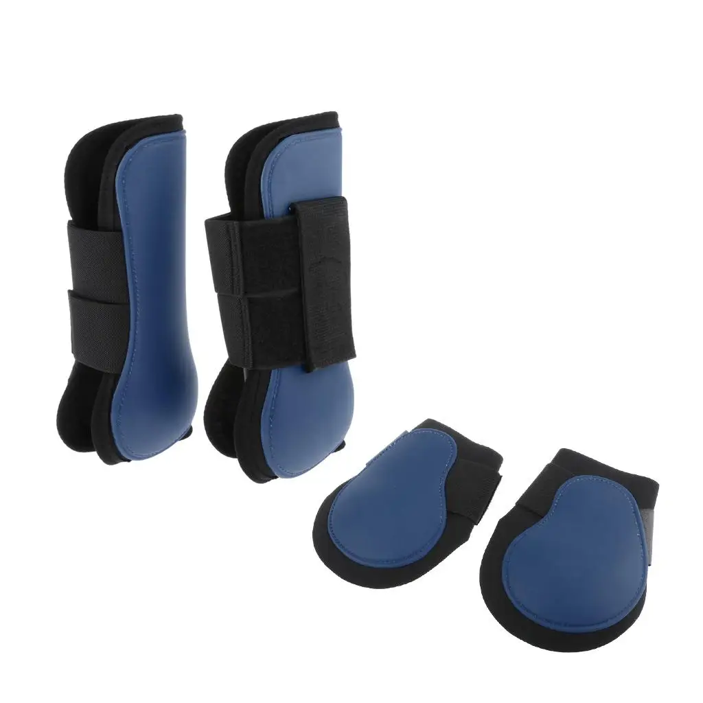 Horse Leg Boots Set of 4, Open Front Fetlock and Tendon Boots for Horses -