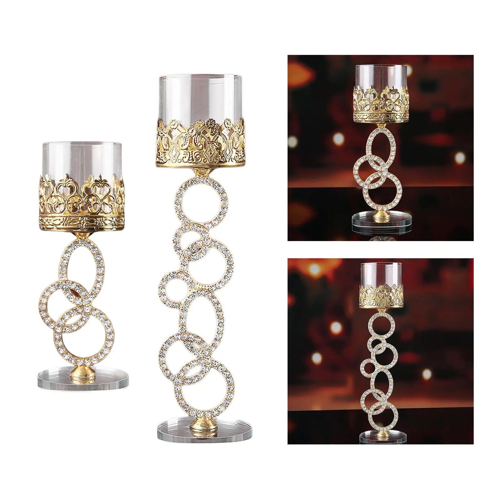 Candle Holders Ornament Tea Light Holder Crystal Candlestick