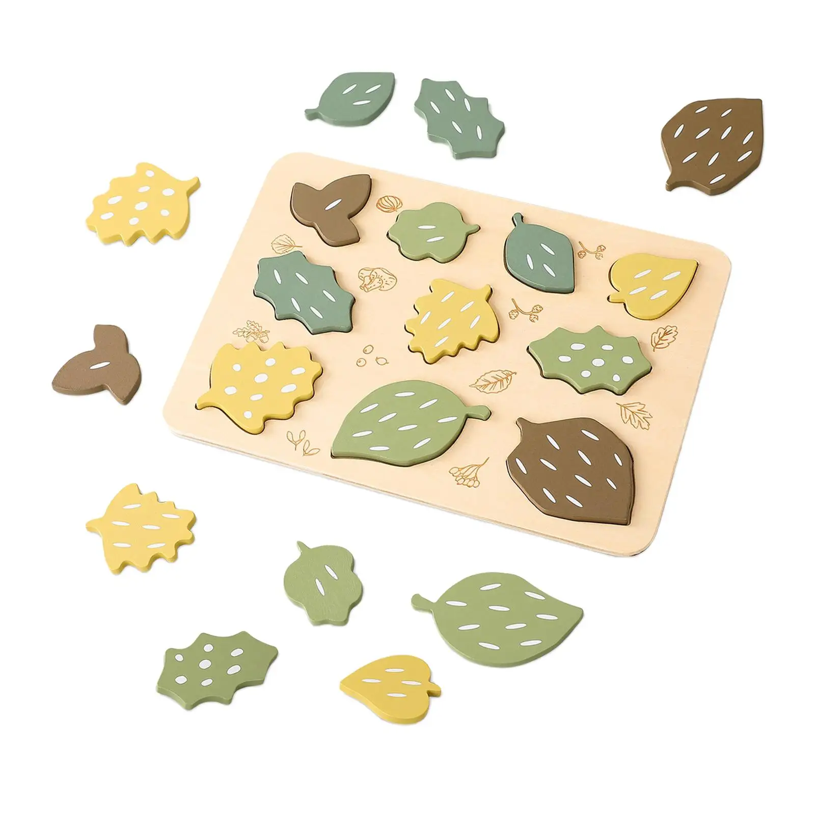 Leaf Jigsaw Puzzles Montessori Stacking Blocks Colorful Shape for Preschool Boys Toddlers