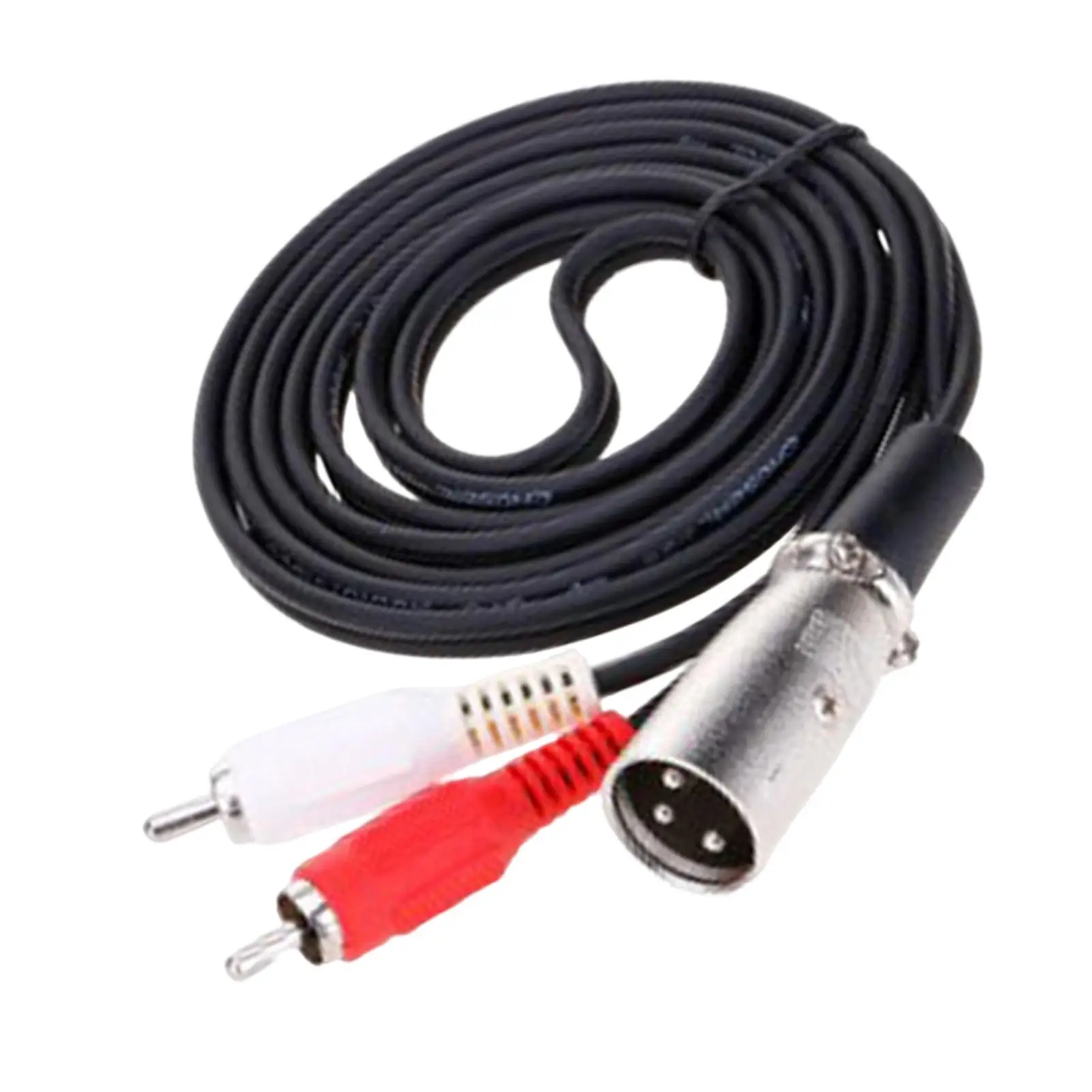 XLR 3 Pin Male to Dual RCA Male Plug Cable Adapter Mic Audio Speaker Y Splitter