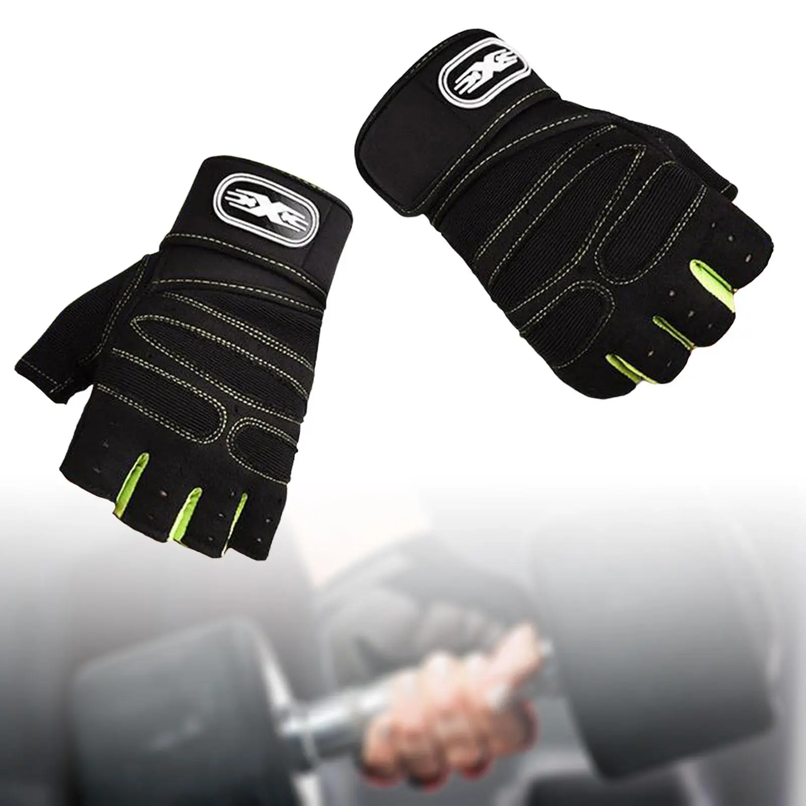 Weight Lifting Gloves Palm Protection Nonslip Wrist Support Gloves for Powerlifting Fitness Pull Ups Workout Dumbbell