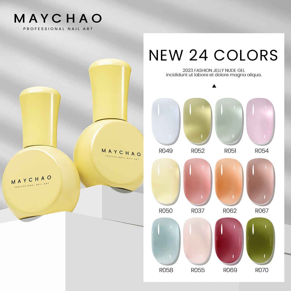 Best of MAYCHAO 24 Colors 10ml Jelly Gel Nail Art Semi Permanent Soak Off UV LED Varnish For Nail Semi-Transparent Nude Gel Nail Polish Reviews & Tips