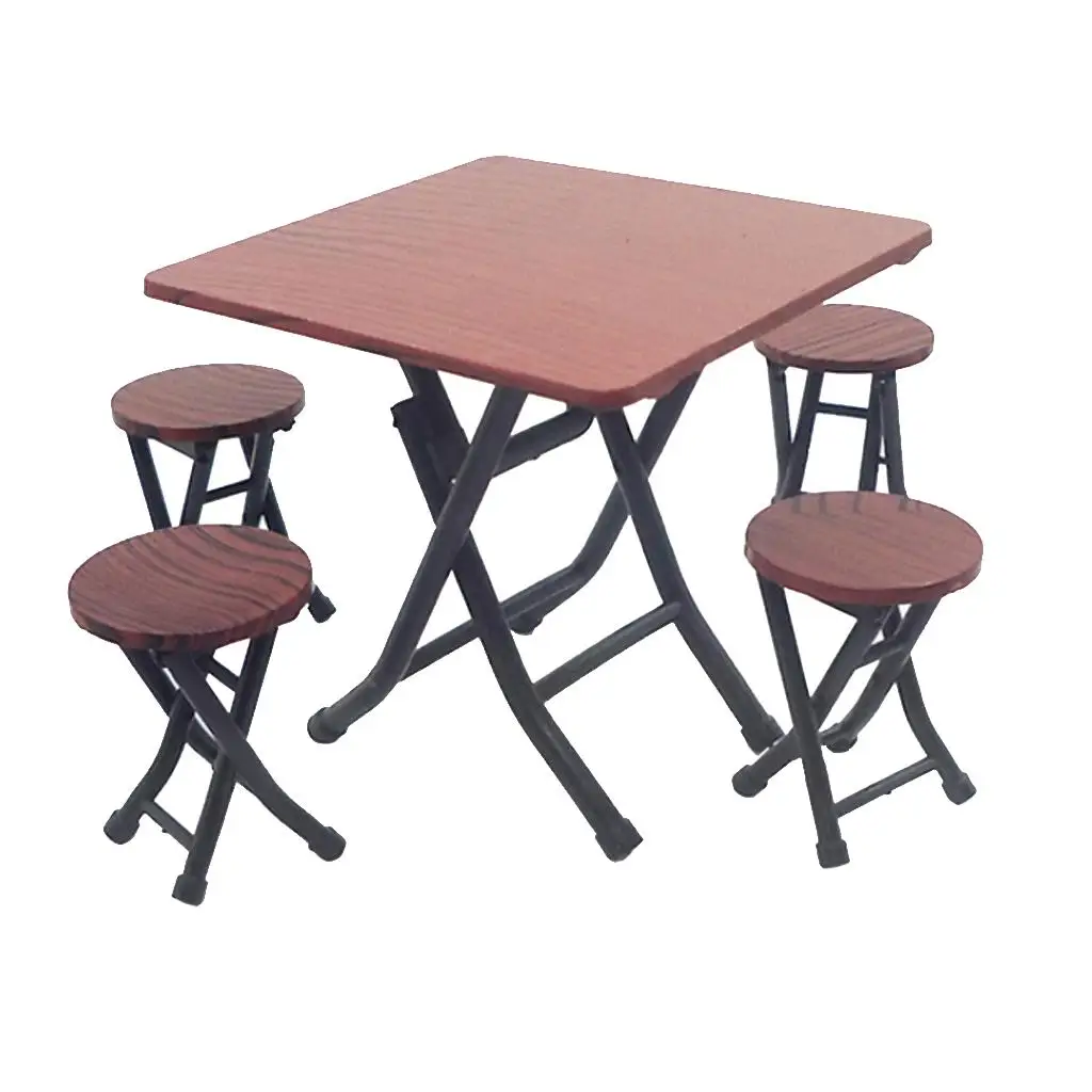 Kids Plastic Brown Table and Chairs Set (4 Chairs and 1 Table)