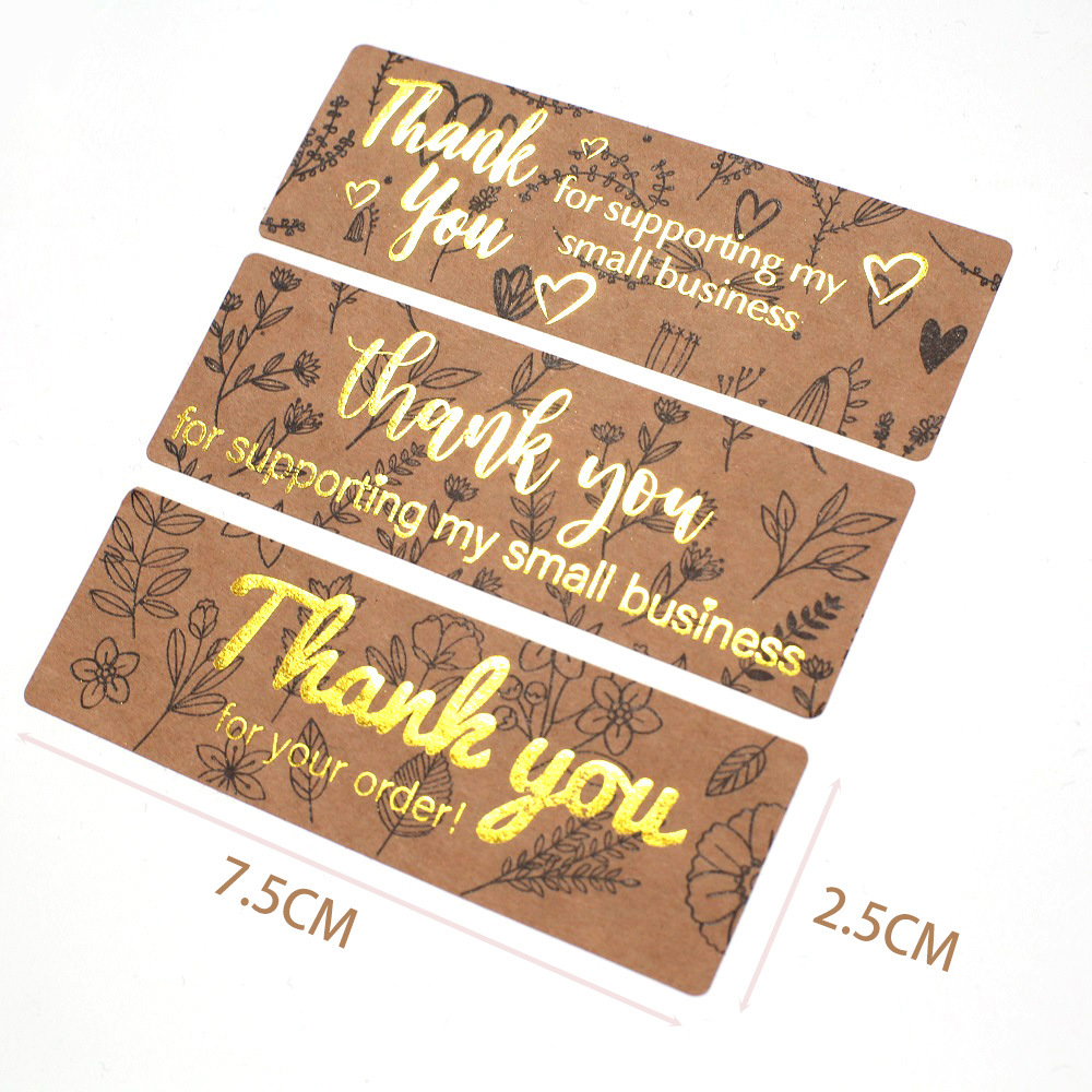 120 stücke blume danke für Ihre Bestellung kleines Geschäft Goldfolie Aufkleber Geschenk box versiegelt Etikett Party Dekoration Festival-Paket – Detail 11