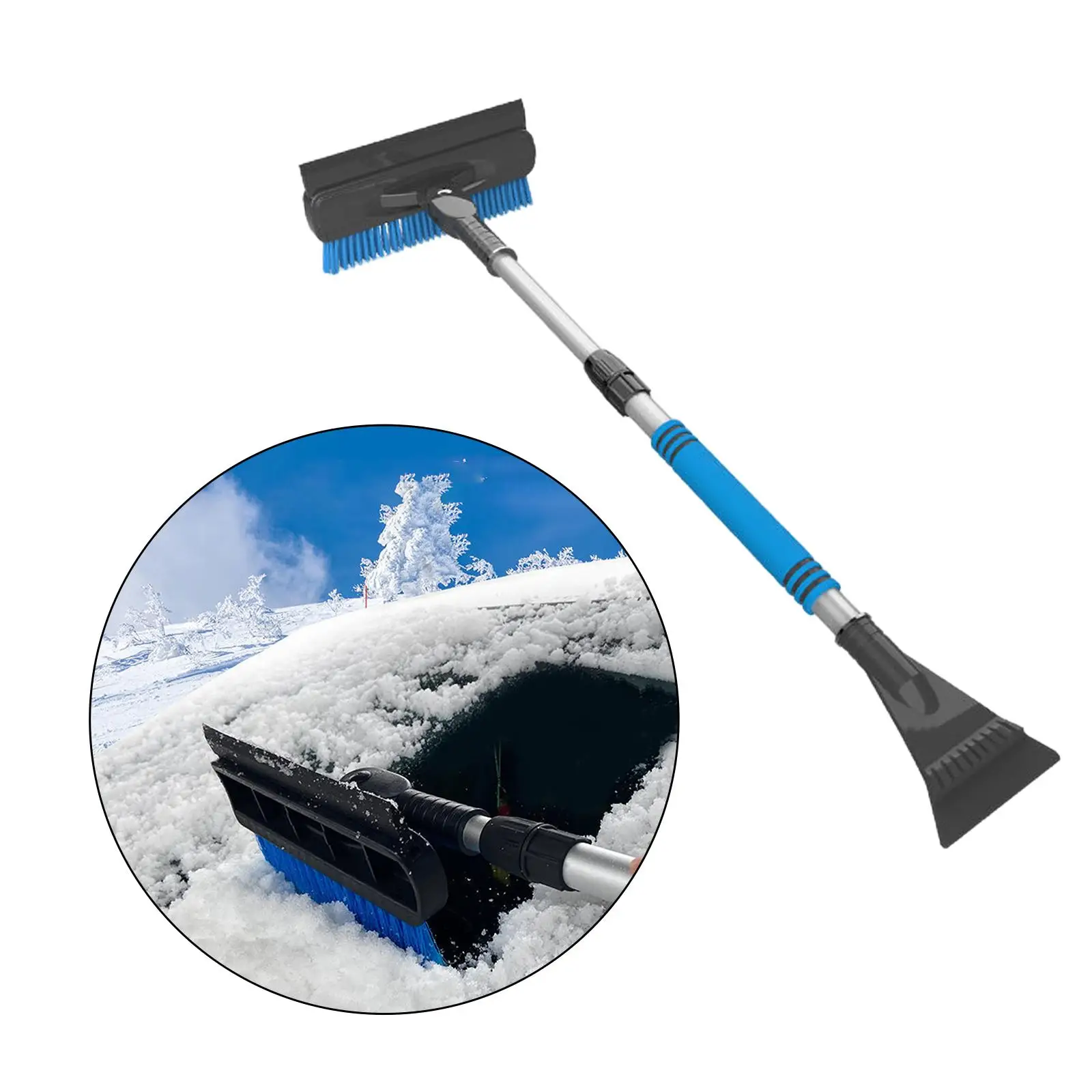 Detachable Telescoping Ice Scraper Snow Remover with  for Vehicle