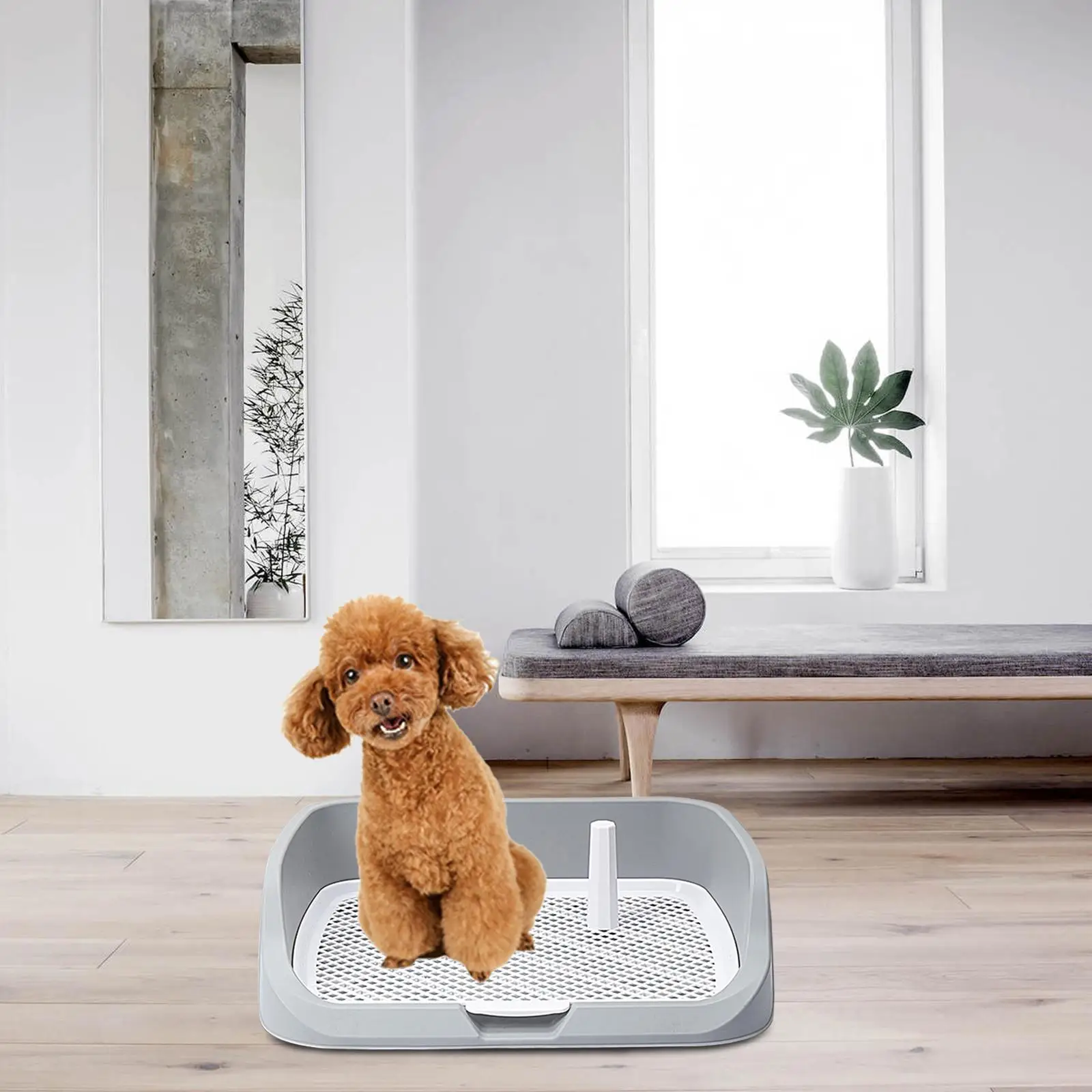 Portable Pet Dog Toilet Puppy Potty Tray Anti Splashing Dog Litter Tray Indoor Detachable Reusable for Small and Medium Dogs